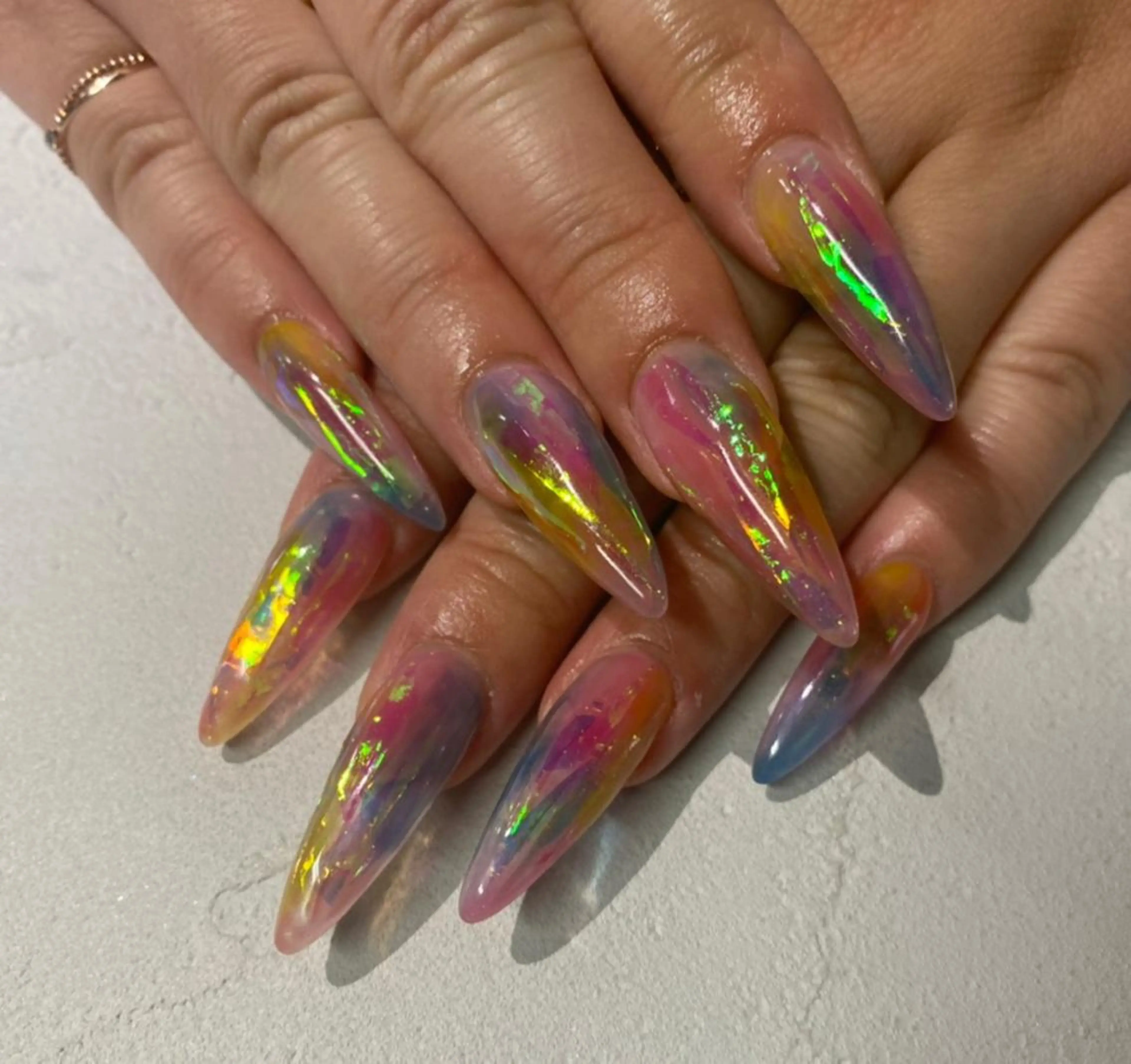 ネイル 長さ出し キラキラネイル ロングネイル スカルプネイル 【やり放題専門店】 スカルプ＆長さ出しのネイルデザイン