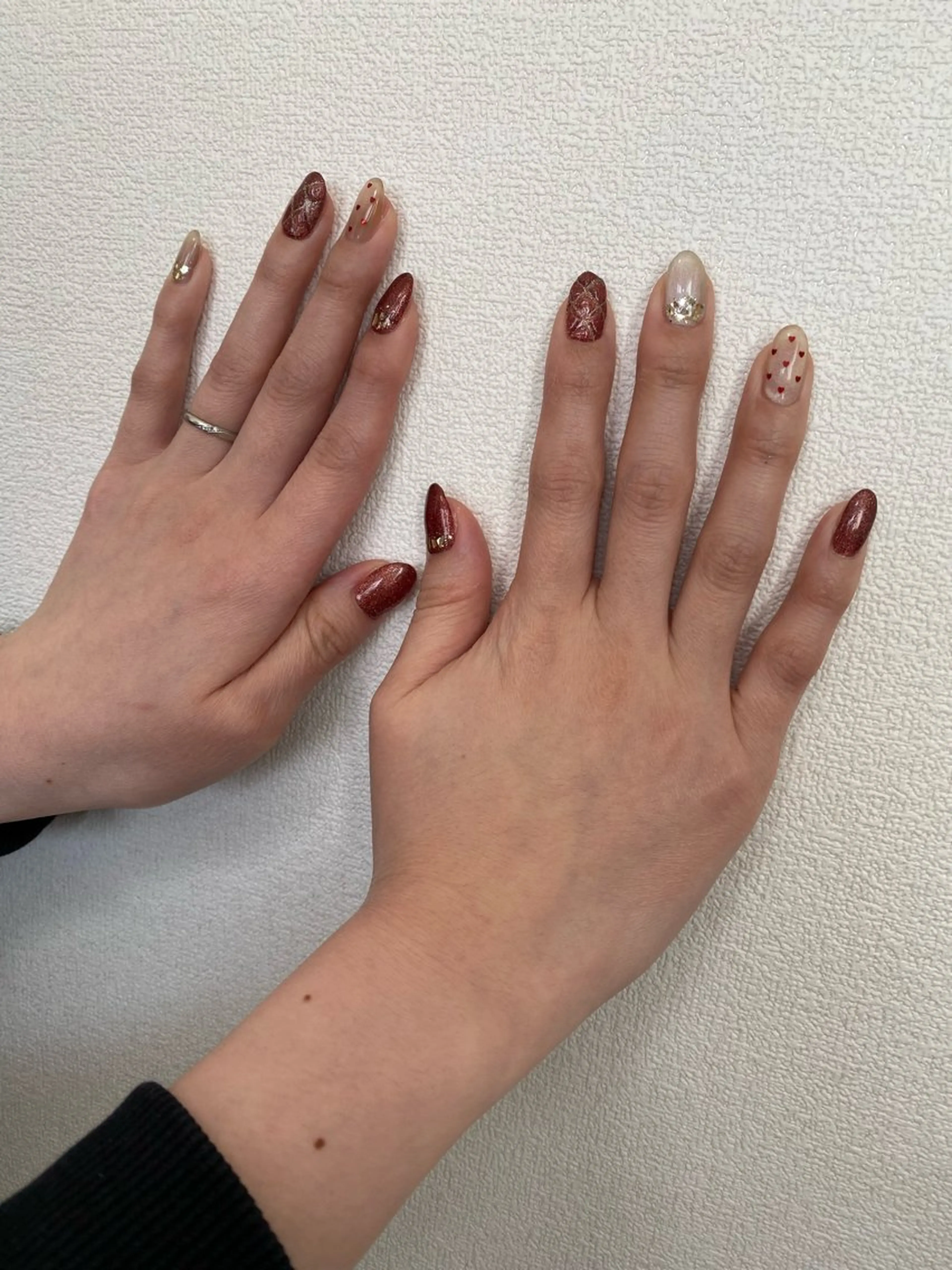 ネイル バレンタイン ハンドネイル 自宅サロン FeelFreeのネイルデザイン