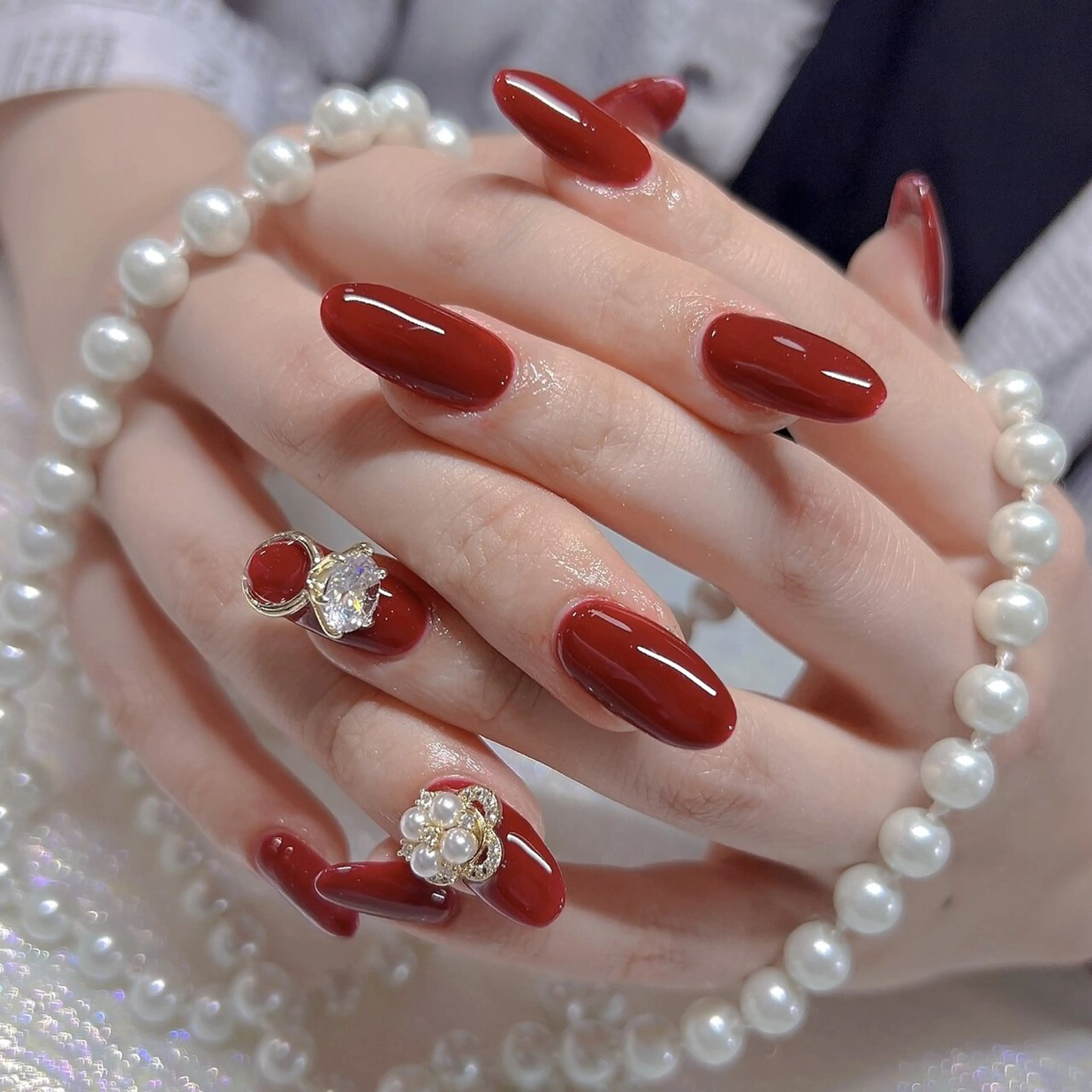 ★チップスカルプ★長さだし+ワンカラーorラメグラー+2本アート(立体パーツOK)の写真