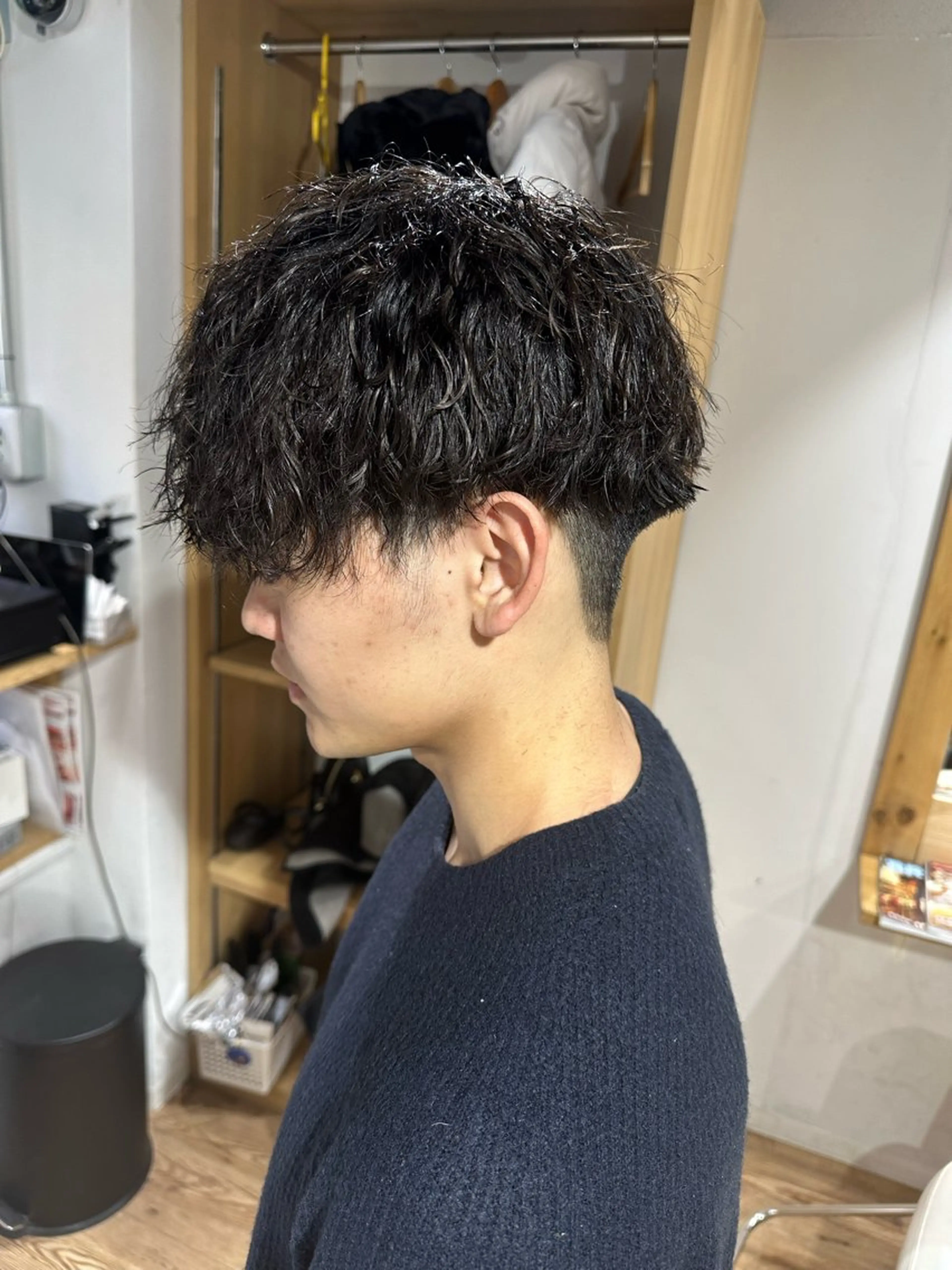 ショート パーマ ヘアアレンジ メンズ マッシュ カット パーマ SALOWIN京都河原町Suite店所属・外国人風レイヤー/ ハイトーンSHUのヘアスタイル