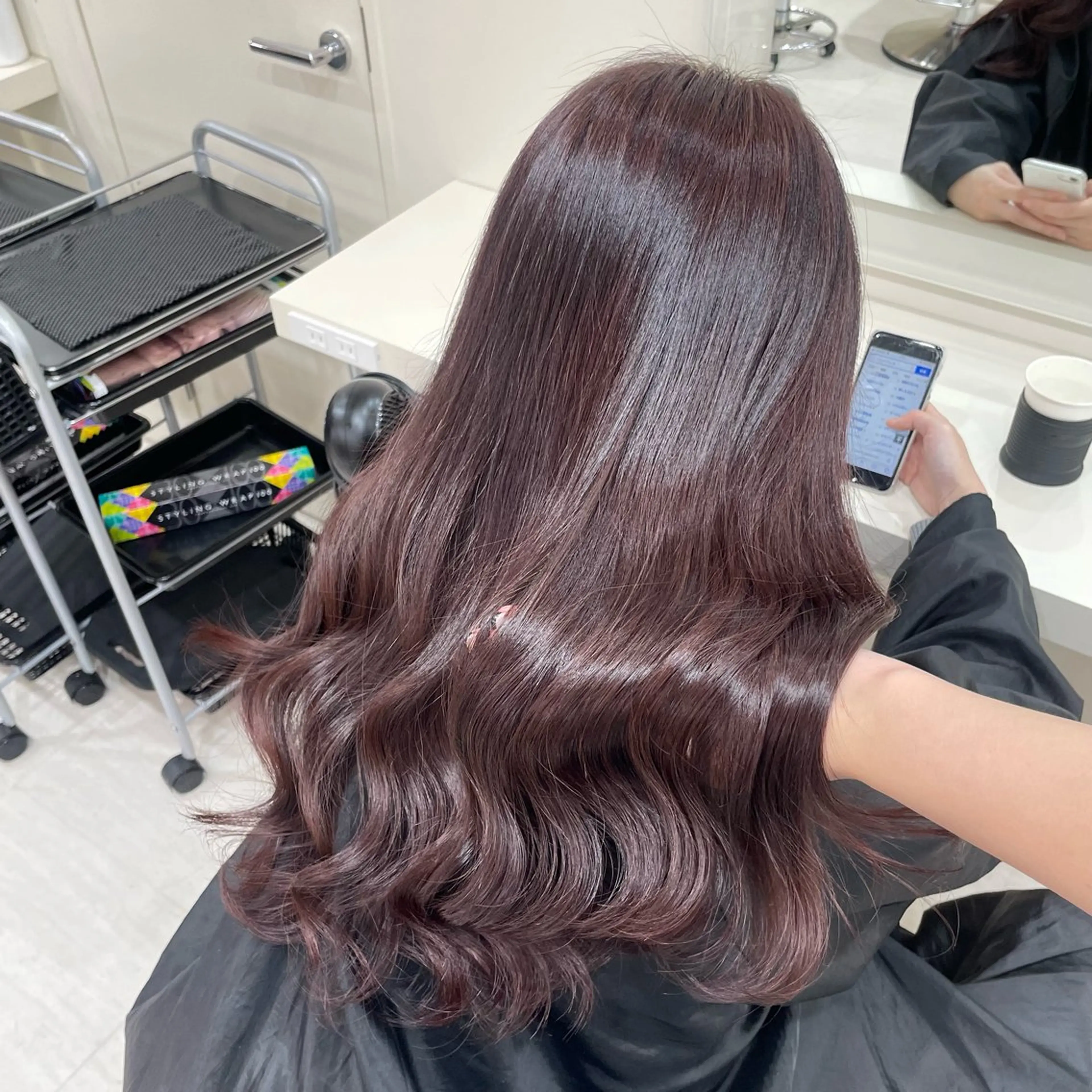 ロング 🎀🫧透明感 ピンクラベンダー💟のヘアスタイル