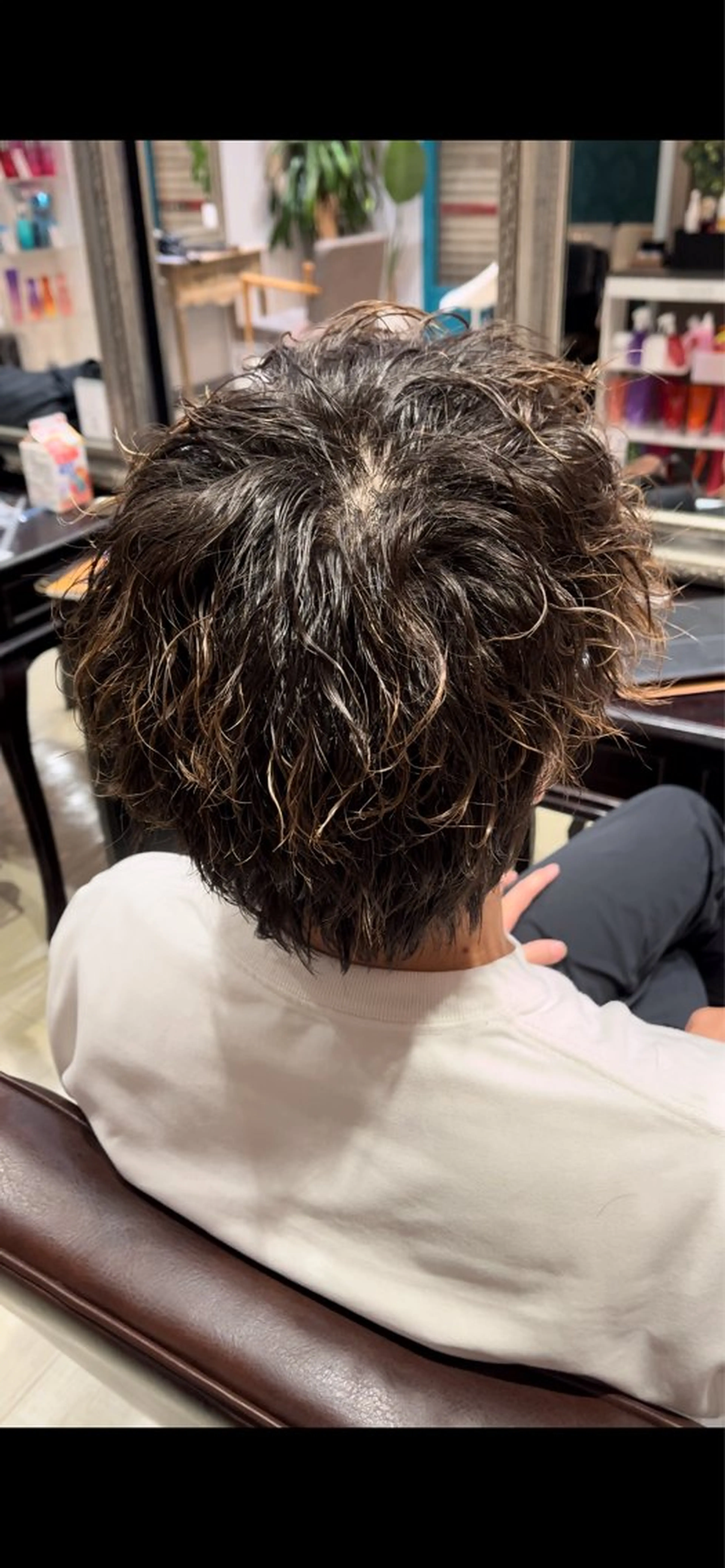 パーマ メンズ カット パーマ レイヤー/透明感/髪 質改善/メンズ/佐藤のヘアスタイル