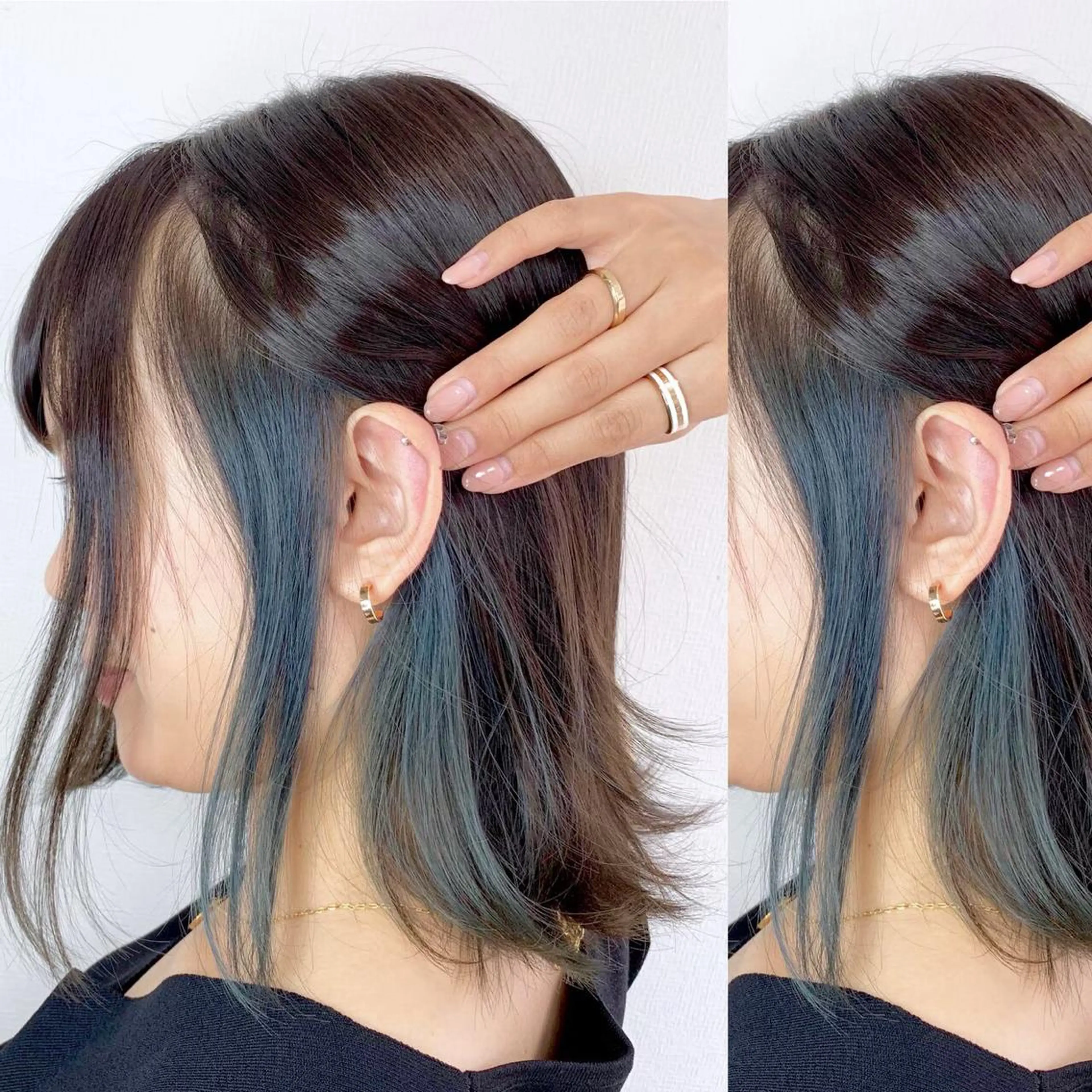 セミロング カラー JuNブリーチに 縮毛矯正するプロのヘアスタイル