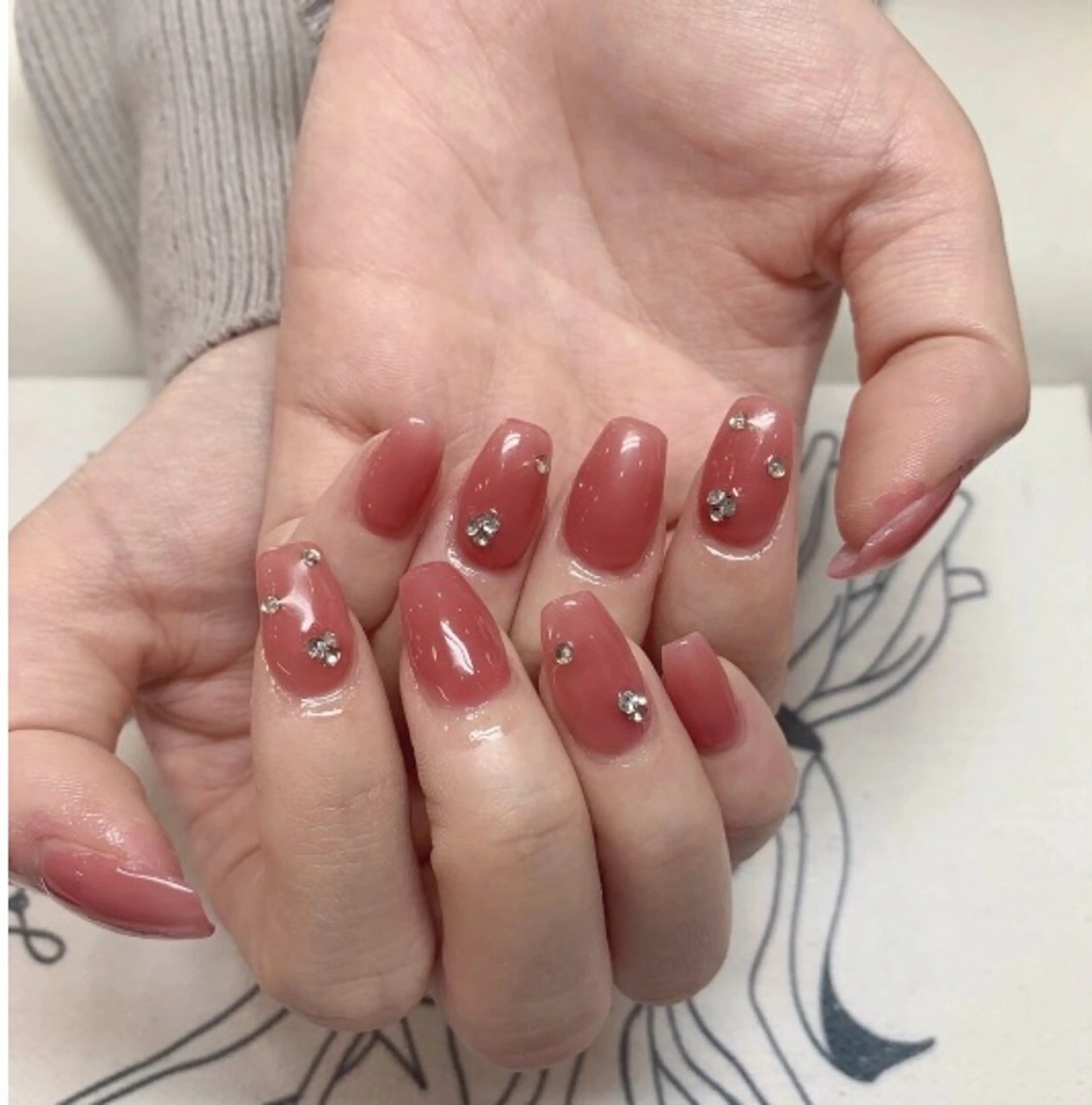 ネイル Kaka_ パラジェル、長さだしのネイルデザイン