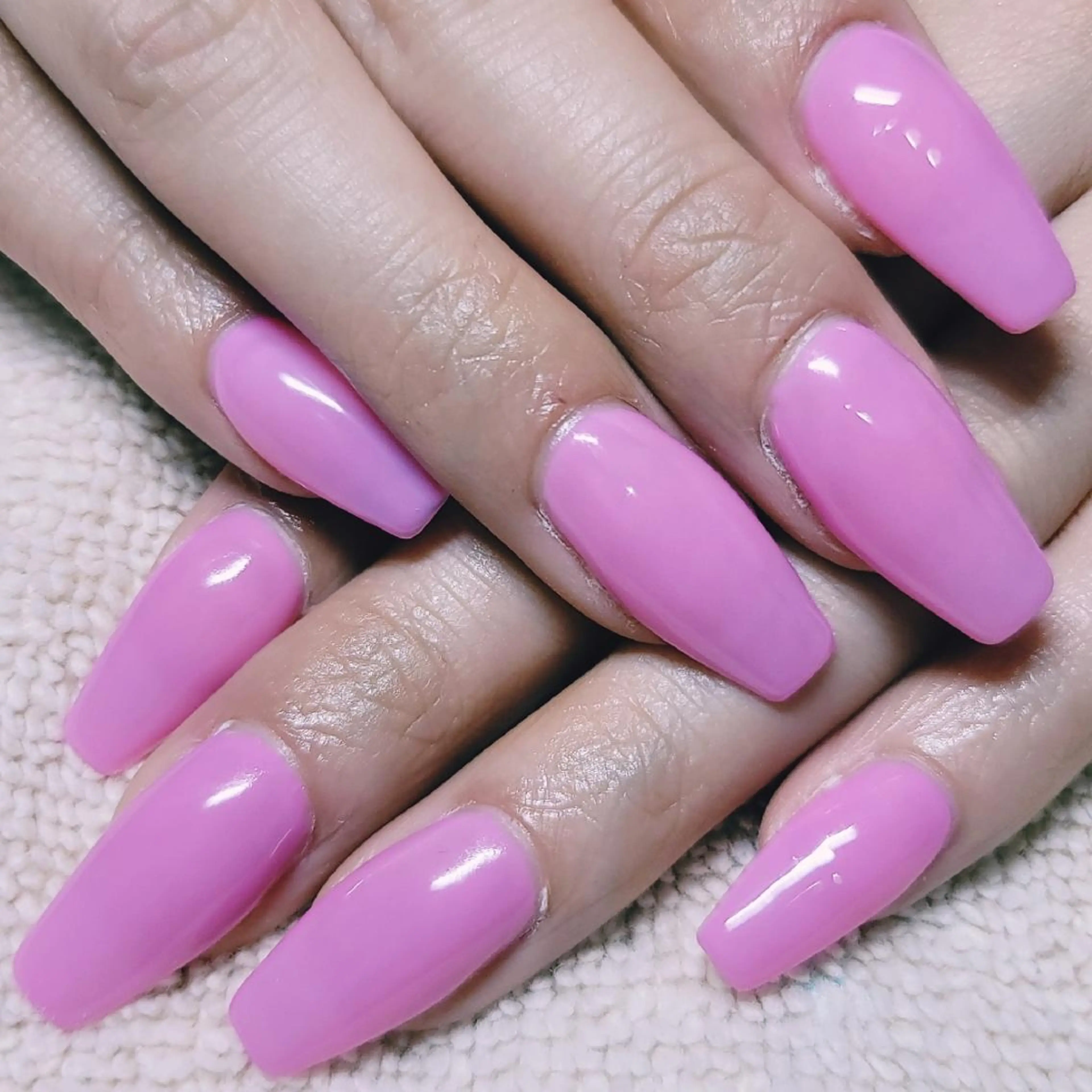 ネイル ブルー ワンカラーネイル ピンク ハンドネイル よしだ ひろきのネイルデザイン