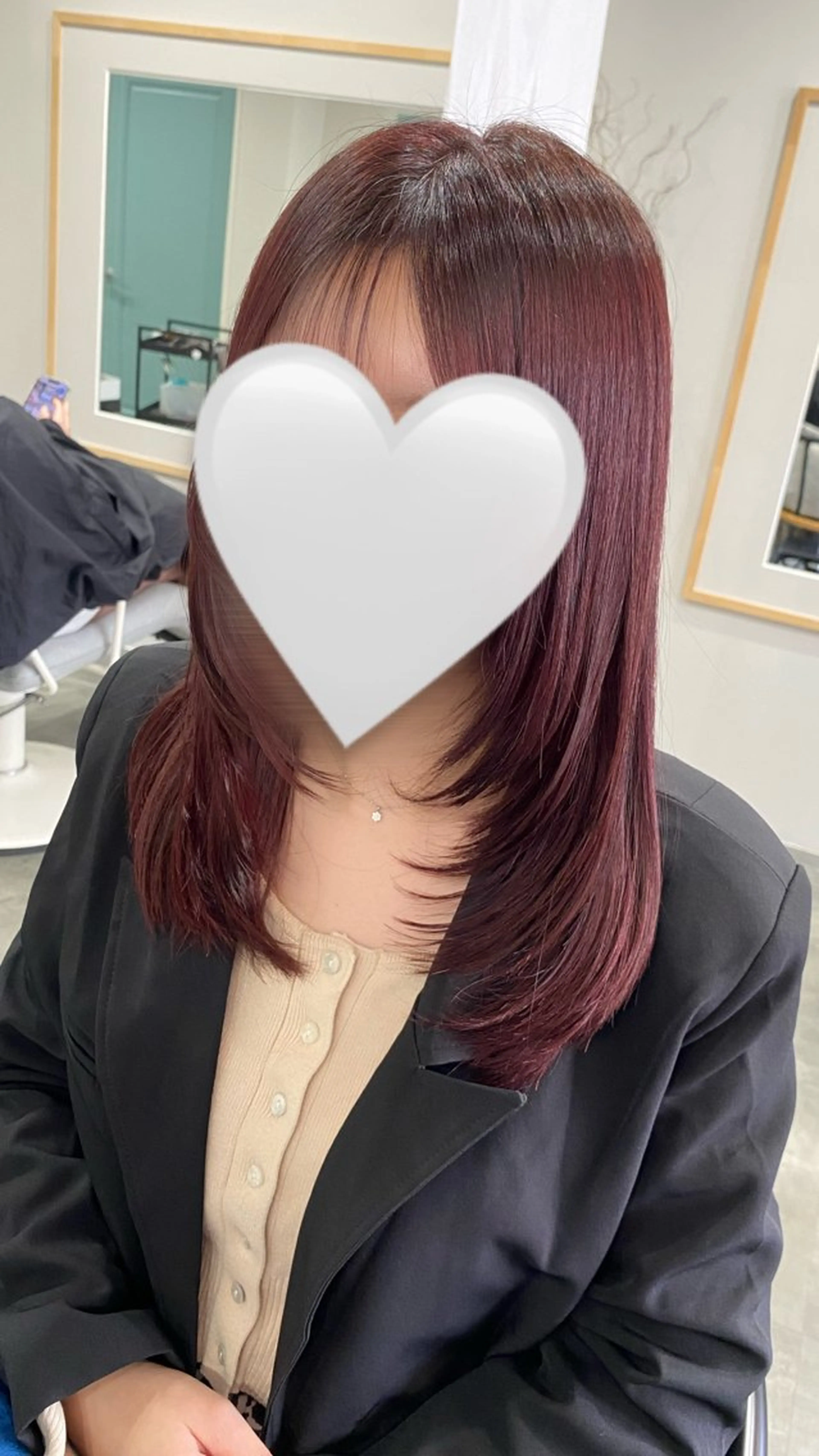 セミロング レイヤーカット 【coco.】hair所属・カジカワサキ/髪質 改善/クロスパーマのヘアスタイル