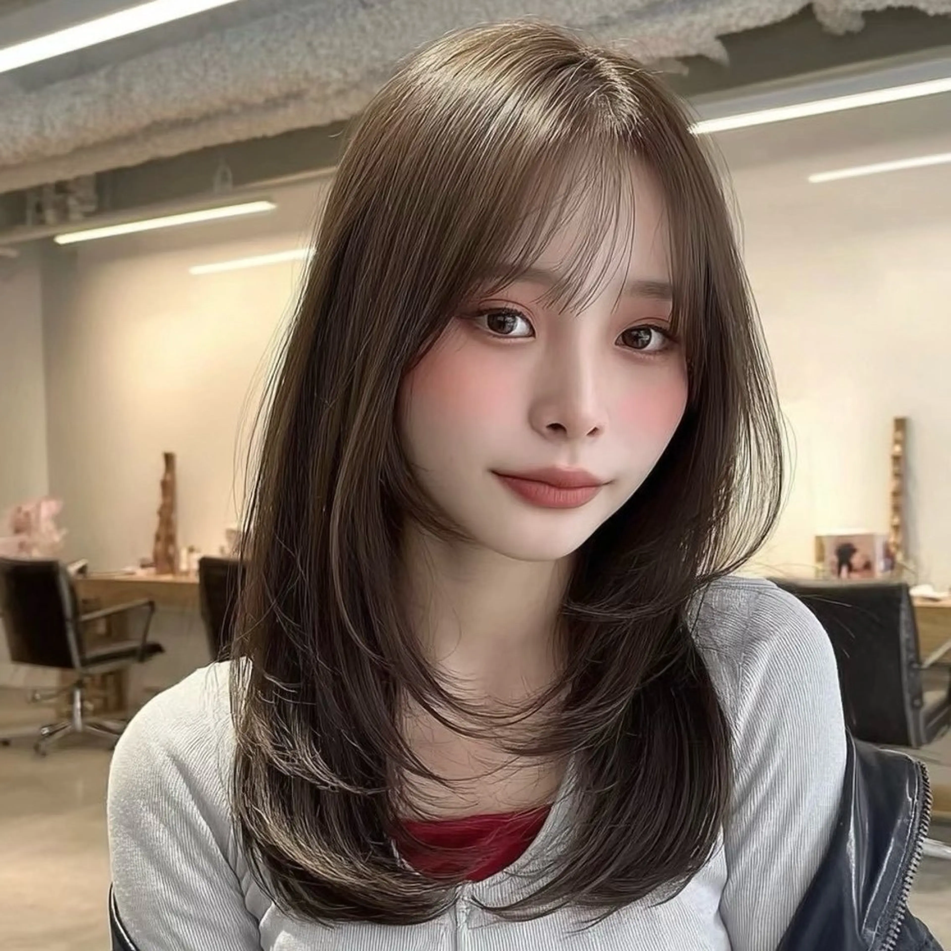 ミディアム 髪質改善 韓国風ヘア トリートメント hina/艶カラー/ 縮毛矯正/梅田のヘアスタイル