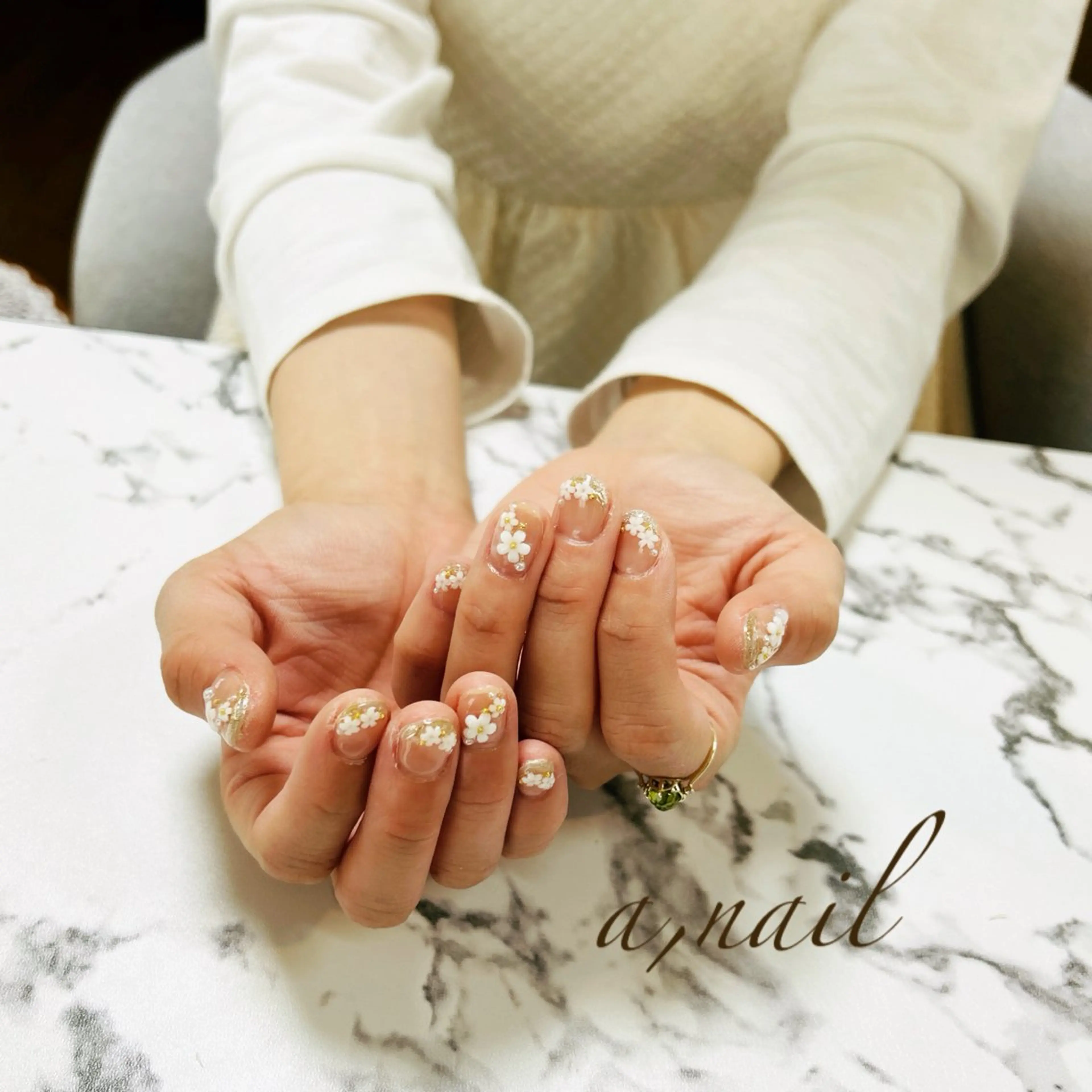 ネイル 桜ネイル フラワーネイル フレンチネイル マグネットネイル マグネットフレンチ ハンドネイル ネイルサロン エーネイルのネイルデザイン