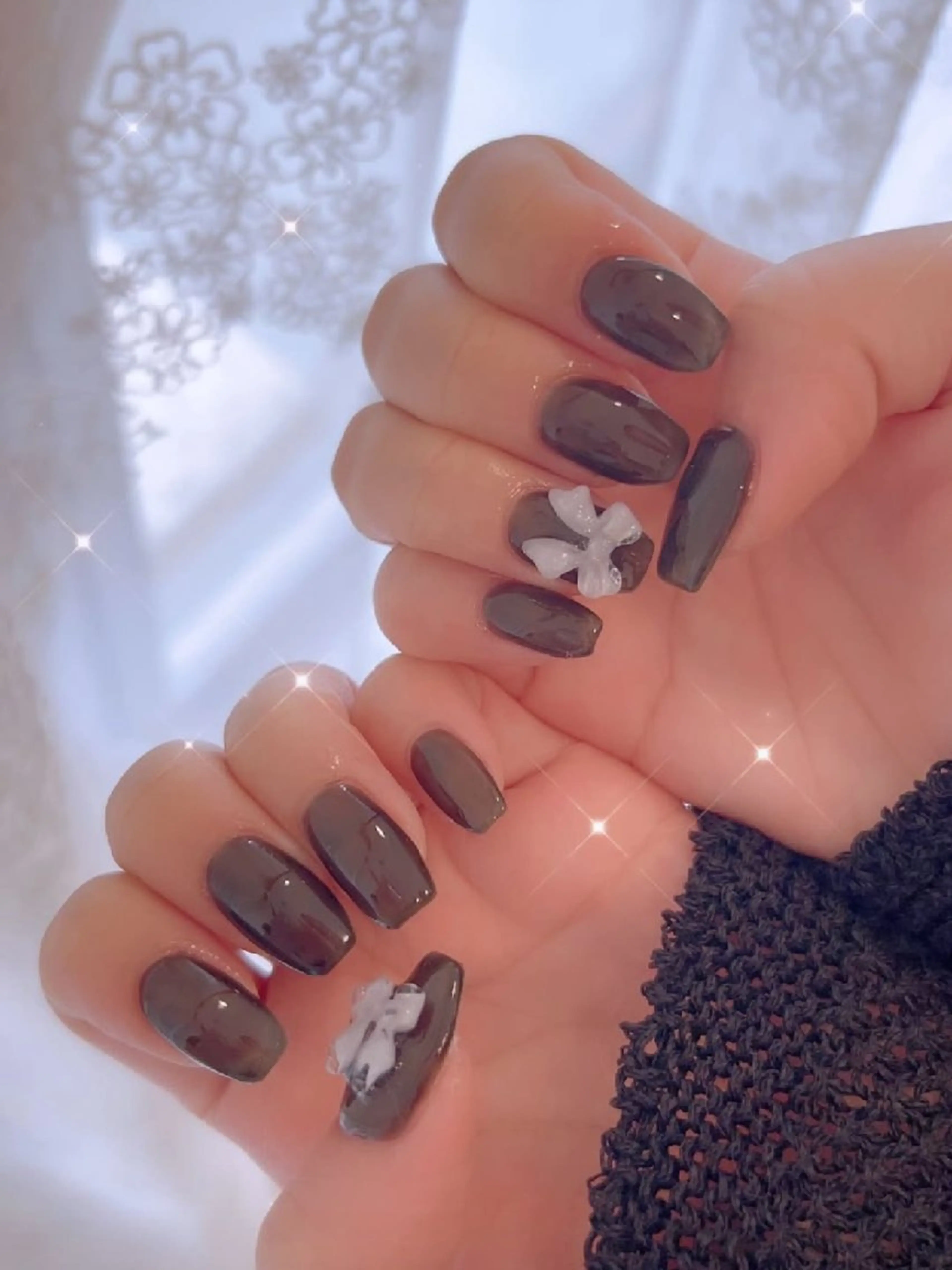 ネイル 長さ出し ジェルネイル 韓国ネイル マグネットネイル ニュアンスネイル ハンドネイル I LOVE ME  NAIL.｡.:*♡のネイルデザイン
