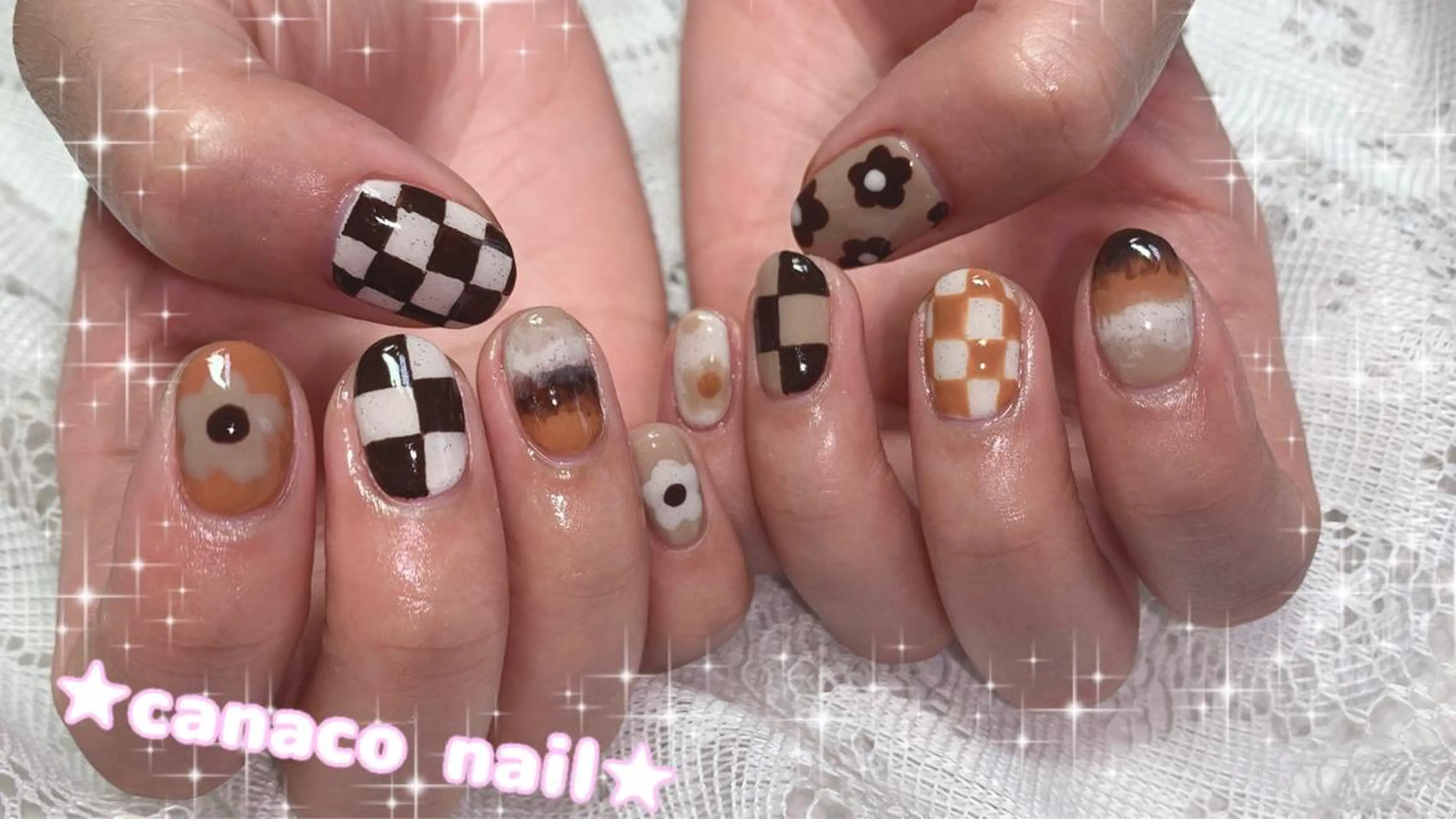 ネイル アートネイル ジェルネイル パラジェル ストーンネイル ハンドネイル ハンドケア Felice所属・ベテランネイル cnc nailのネイルデザイン