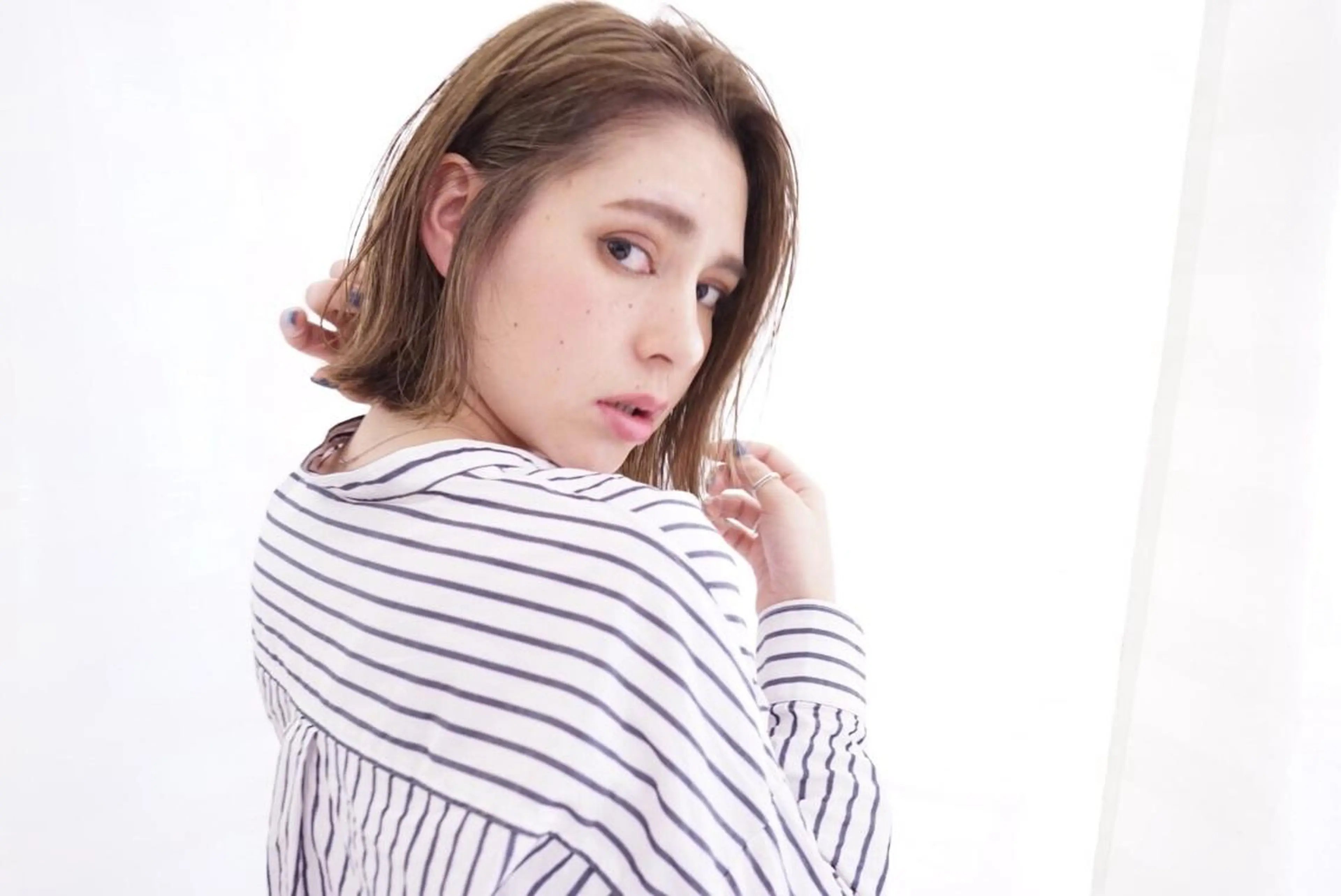 ミディアム カラー パーマ 山下 直人のヘアスタイル