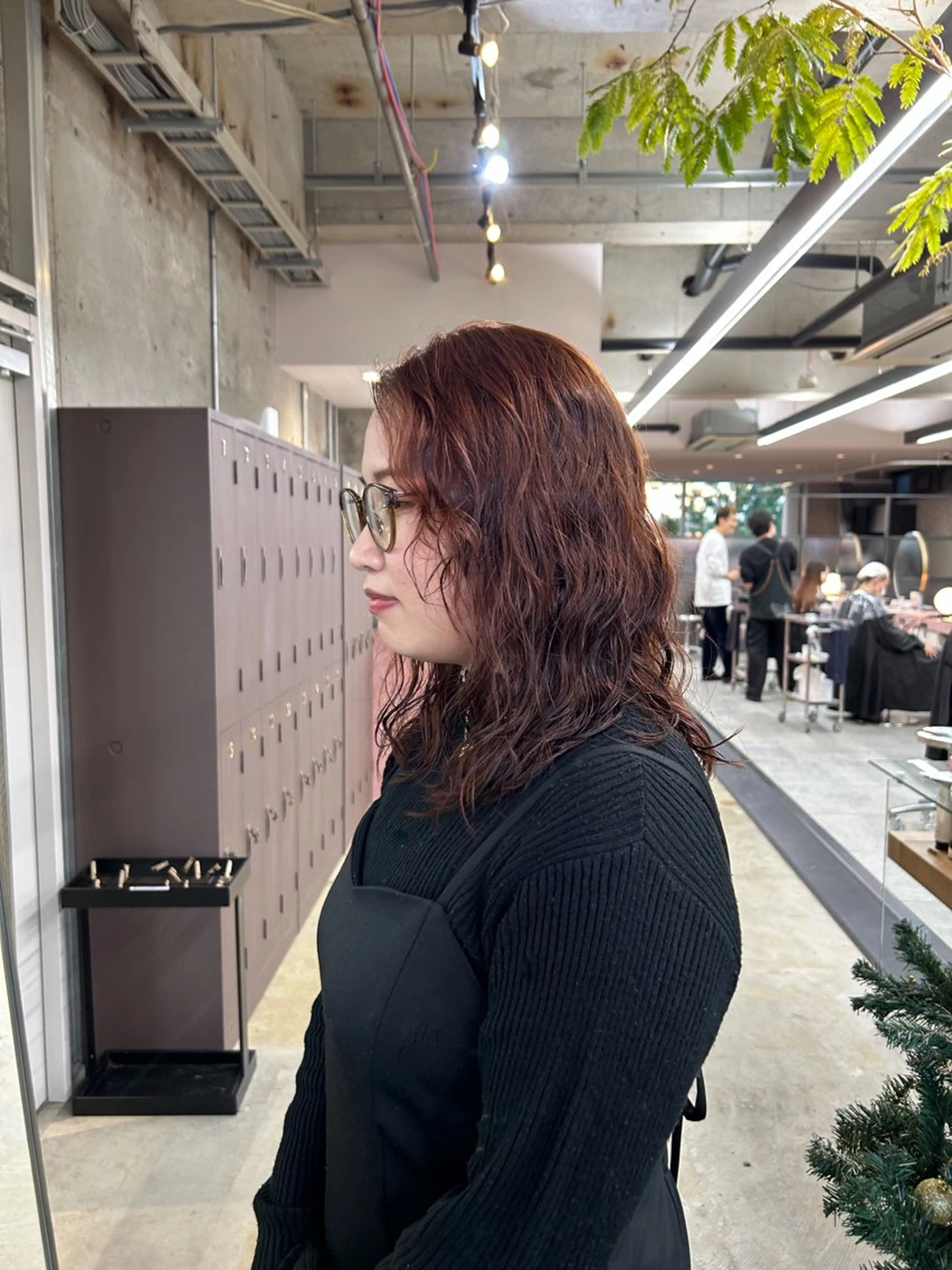 セミロング カラー パーマ セミロングパーマ オレンジ カット ヘアカラー パーマ 小川真歩/パーマ /暖色オリーブのヘアスタイル