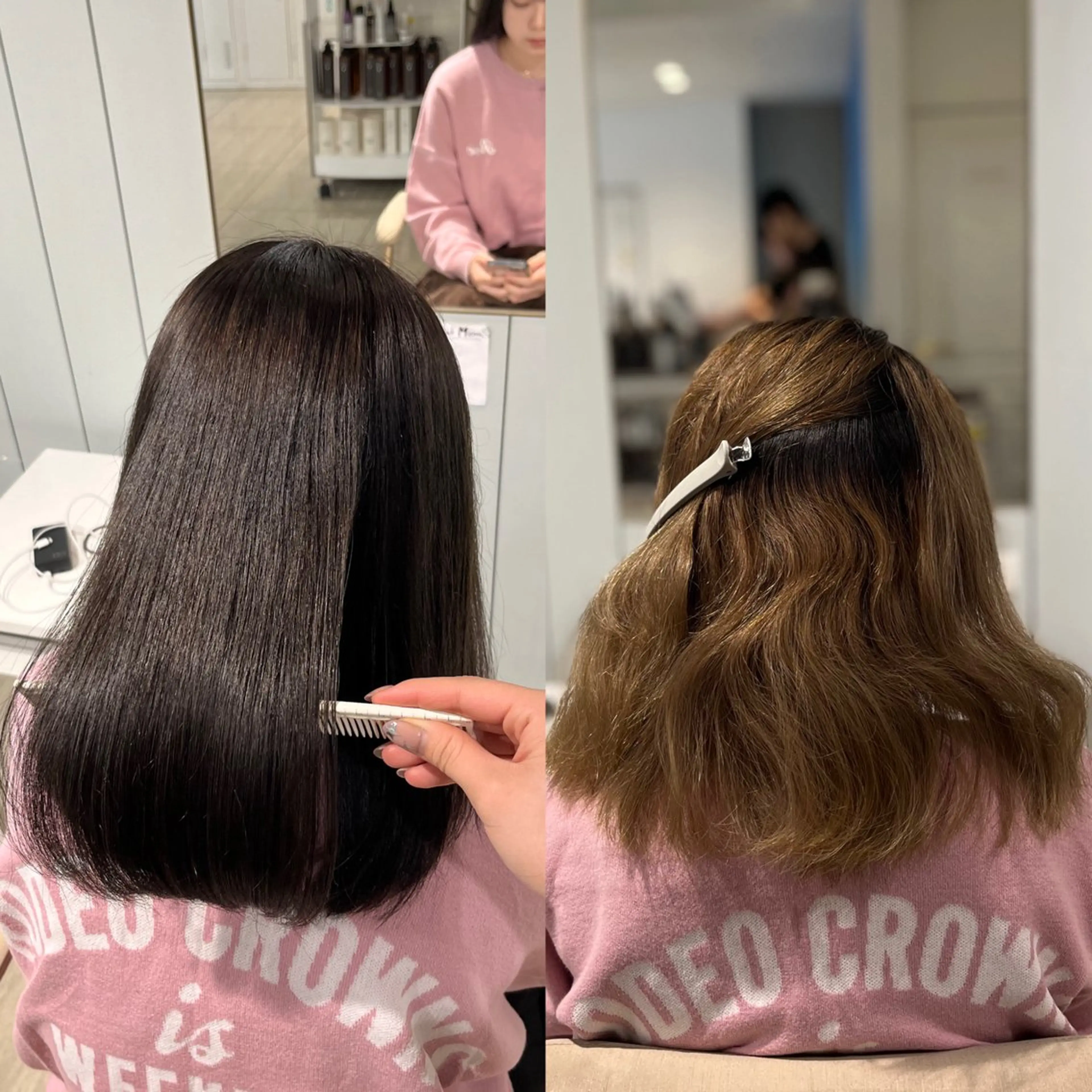 カラー ブリーチ ヘアカラー 縮毛矯正 トリートメント 縮毛矯正／レイヤー／ 髪質改善／海月のヘアスタイル