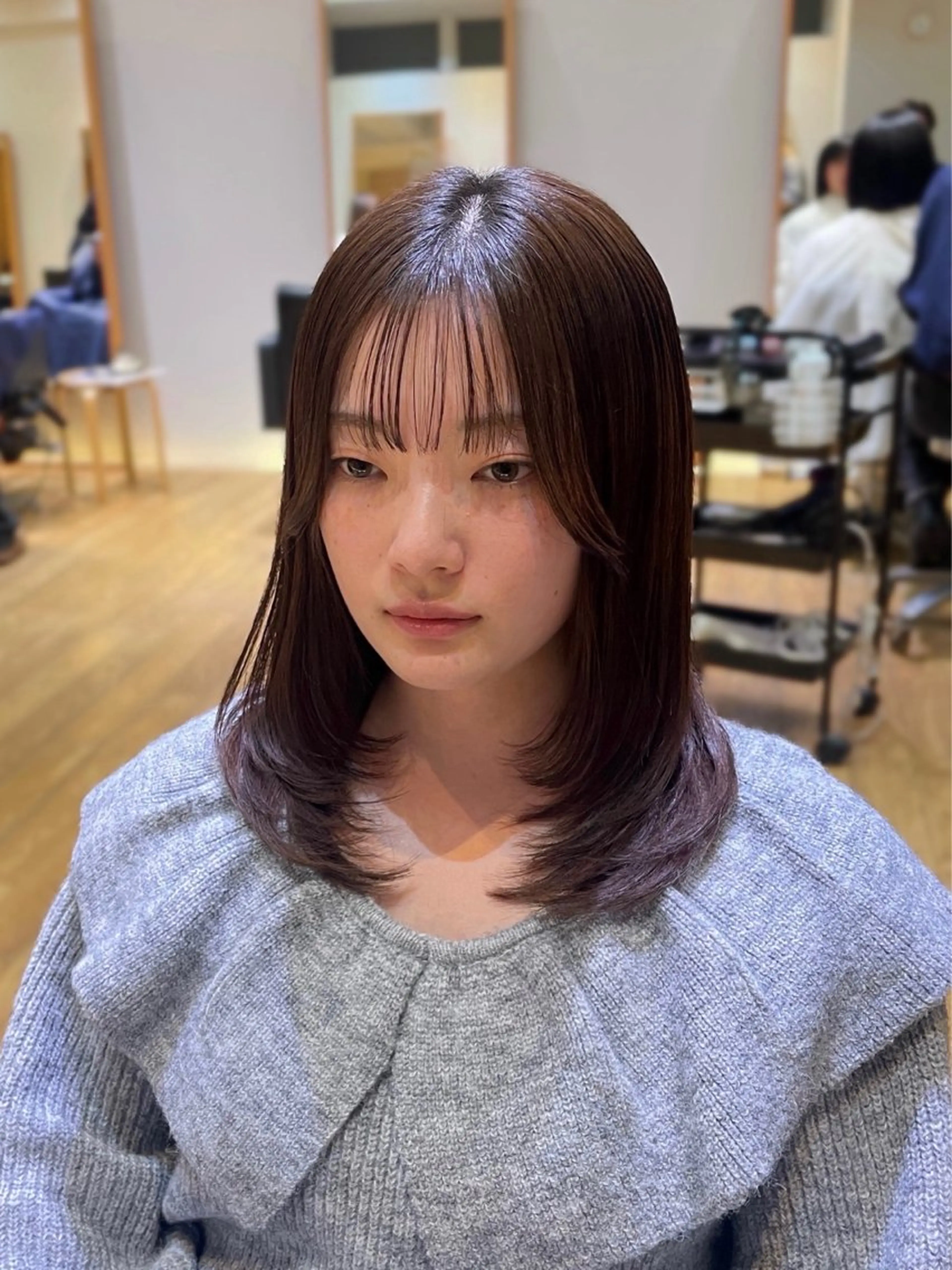 ミディアム パーマ パーマ 縮毛矯正 縮毛矯正/レイヤー /ひかるのヘアスタイル