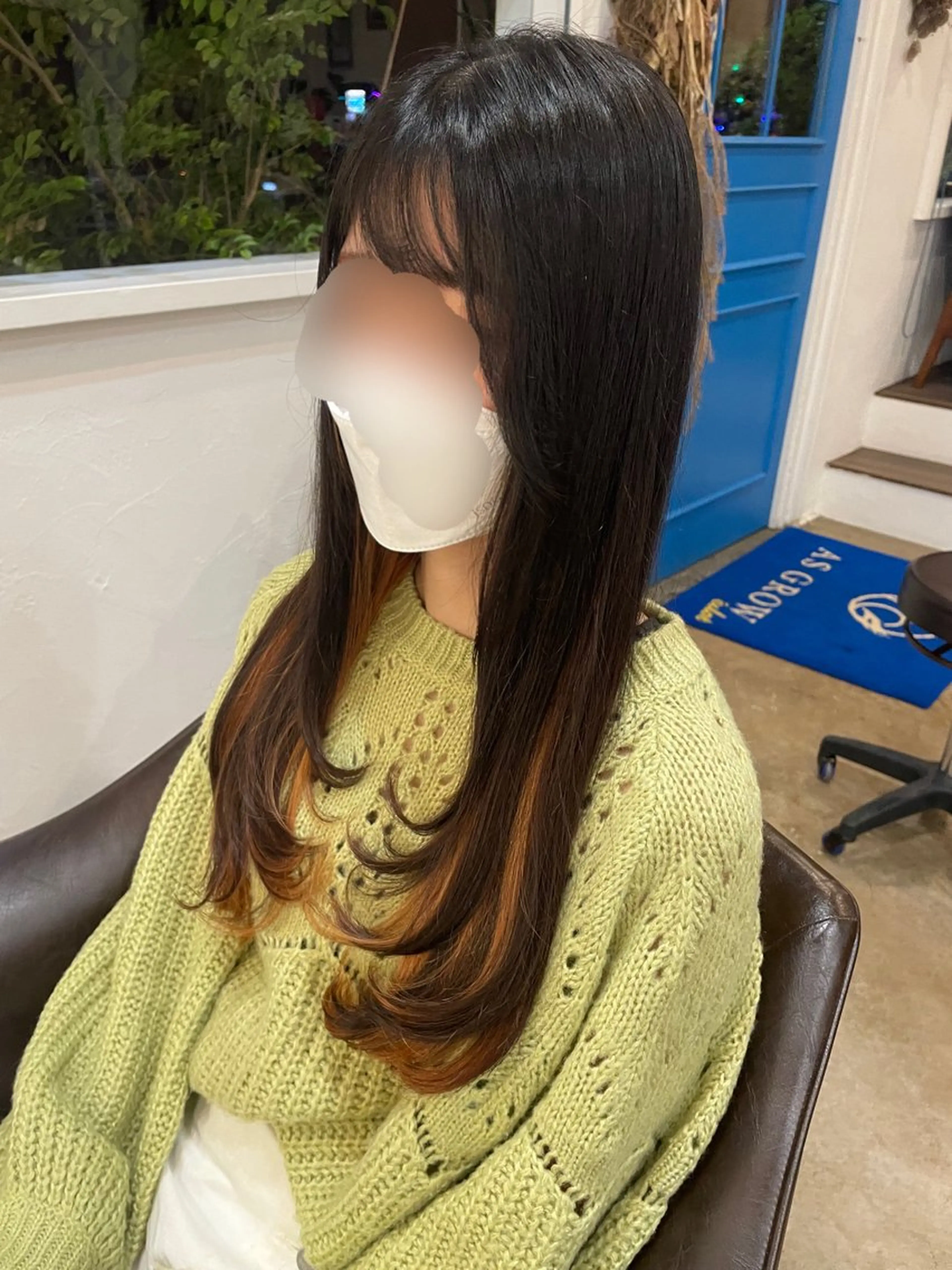 ロング 顔まわりレイヤー 顔周りカット レイヤーカット ASGROW'eclat(帯山店)所属・須惠 優理愛のヘアスタイル
