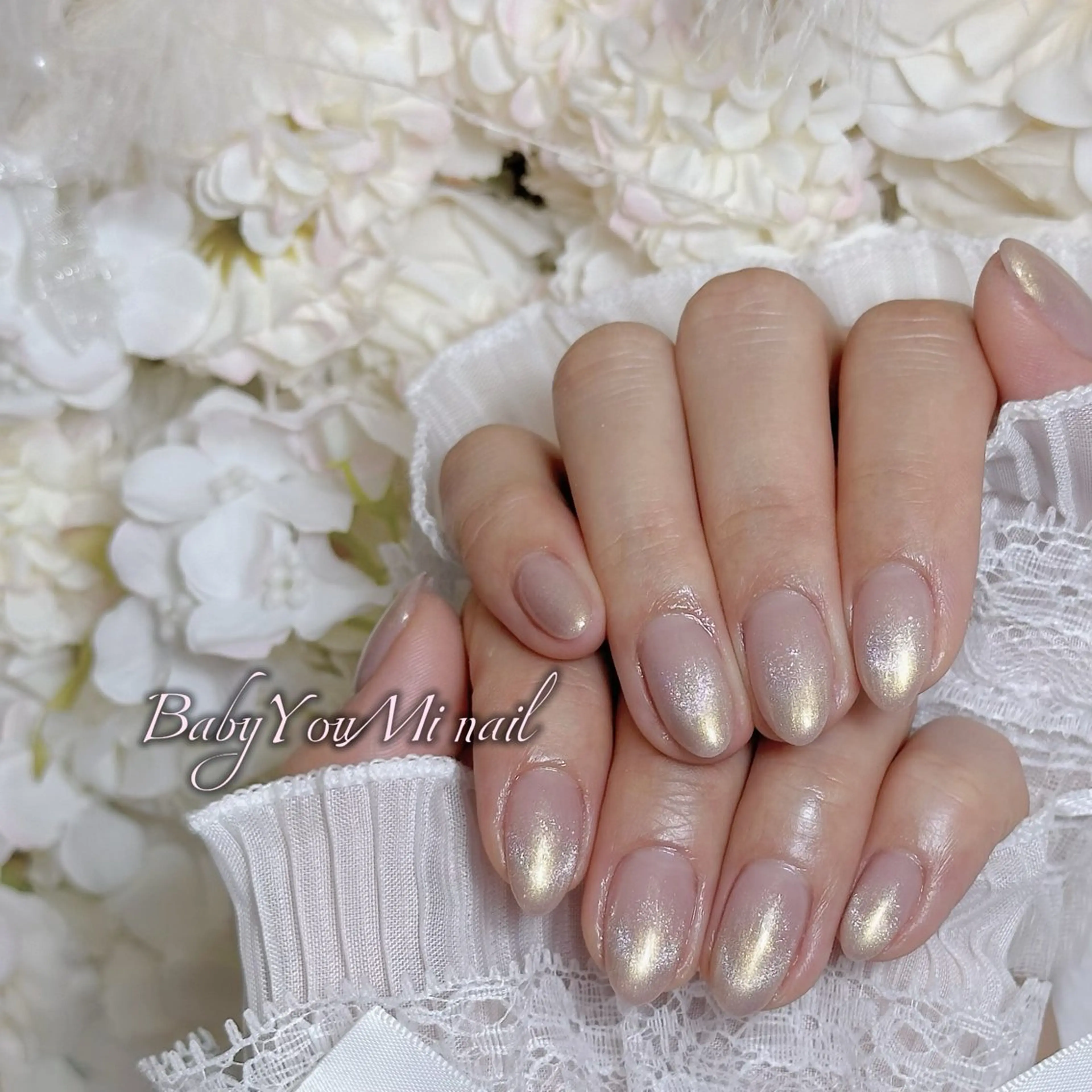 ネイル オーロラネイル 成人式 フットネイル フレンチネイル ジェルネイル ハンドネイル BabyYouMi nailのネイルデザイン