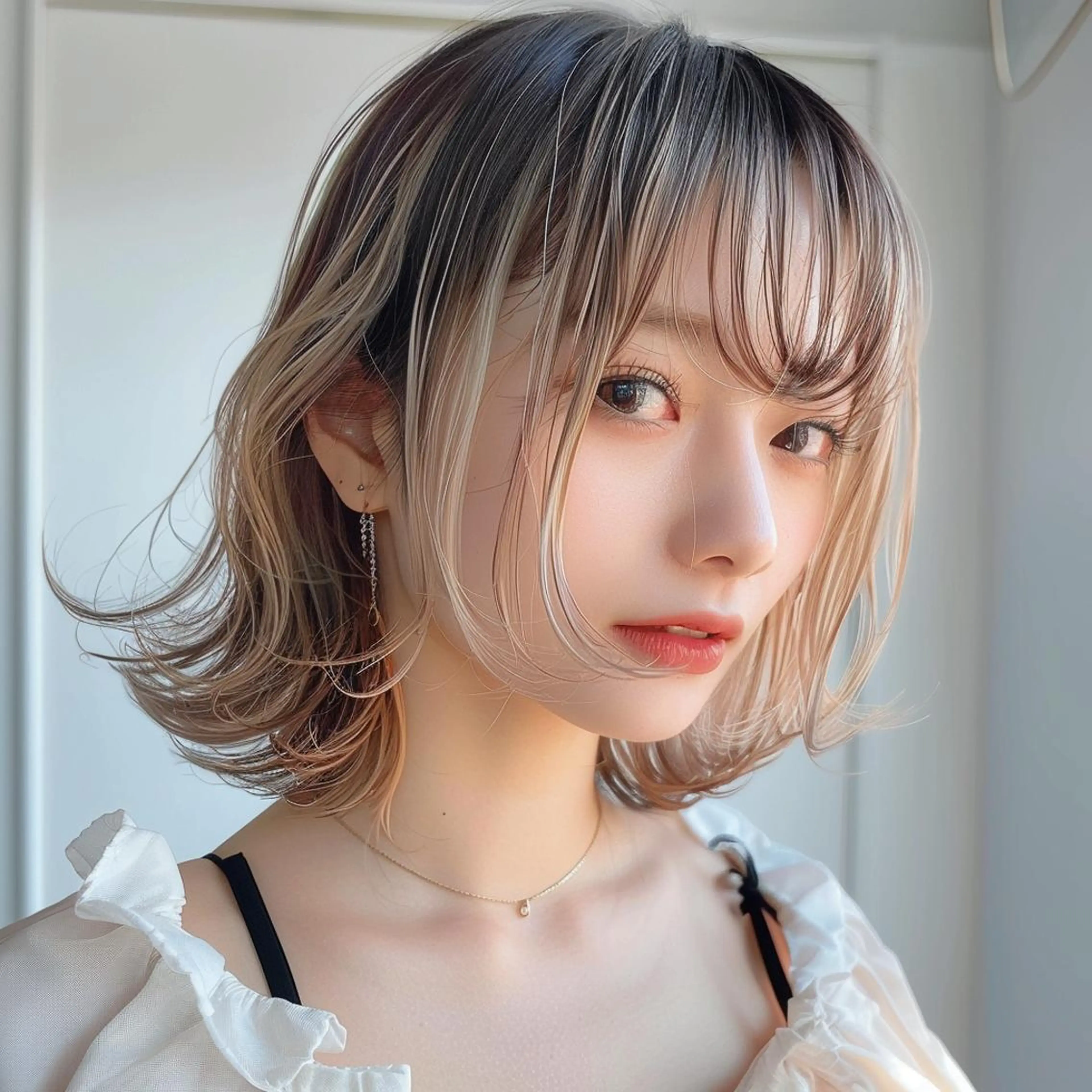 ミディアム ボブ 髪質改善 縮毛矯正 酸性ストレート カット レヴ　草加駅3分🌻 ✂️早朝深夜営業🌱のヘアスタイル