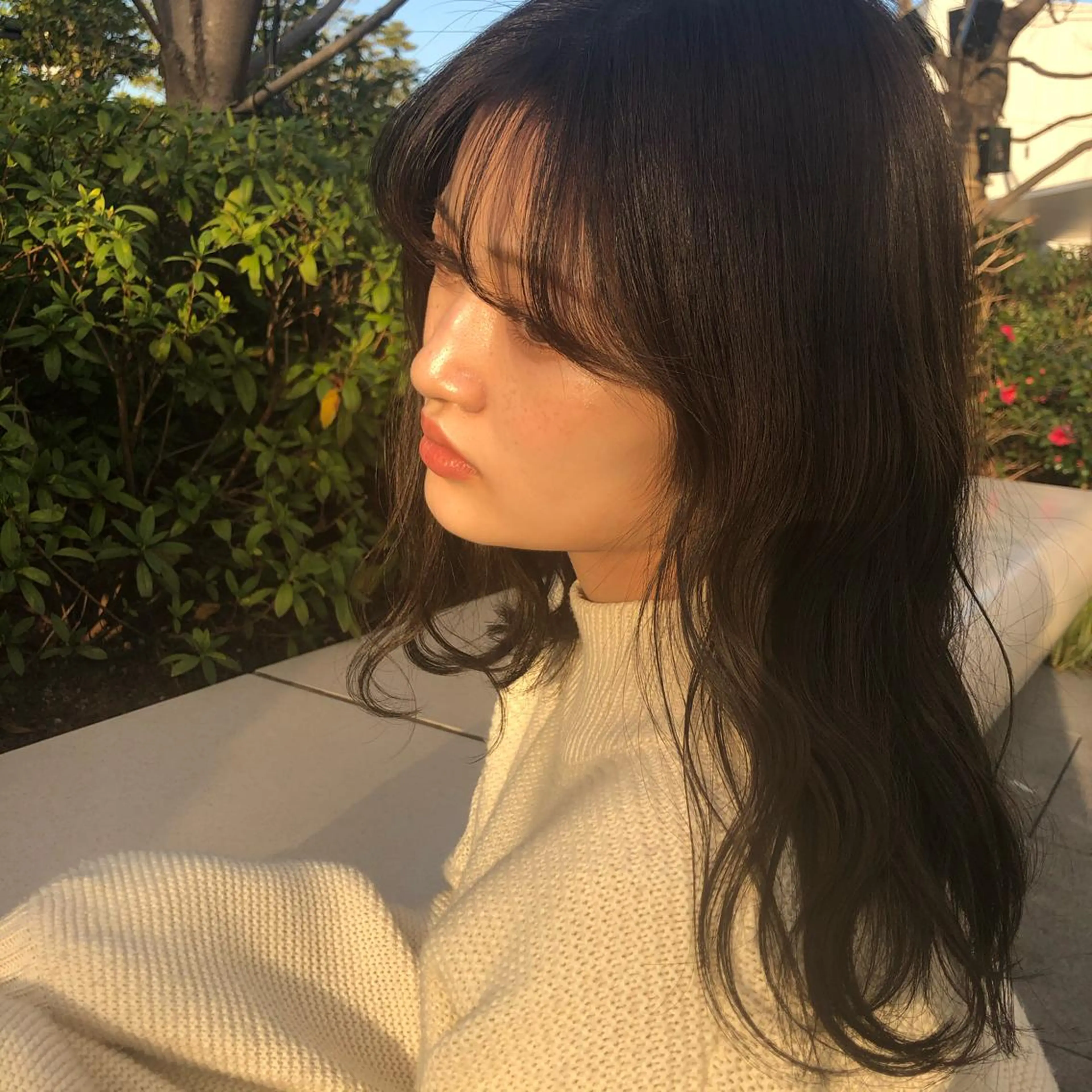 セミロング カラー 透明感カラー 韓国風ヘア♡ runaのヘアスタイル