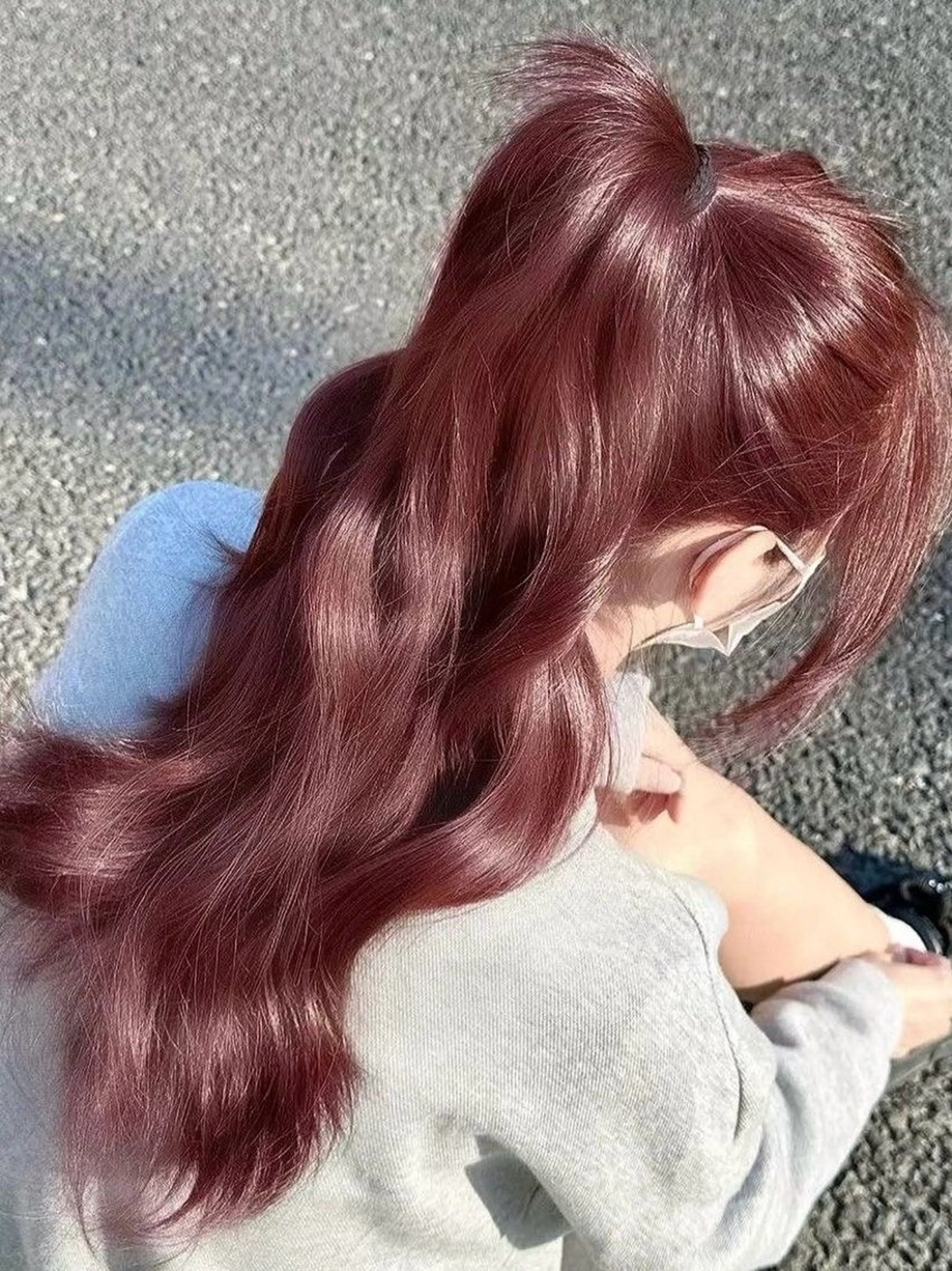 ロング カラー ヘアカラー トリートメント ヘッドスパ 艶モテ韓流ヘア 🤍りんのヘアスタイル