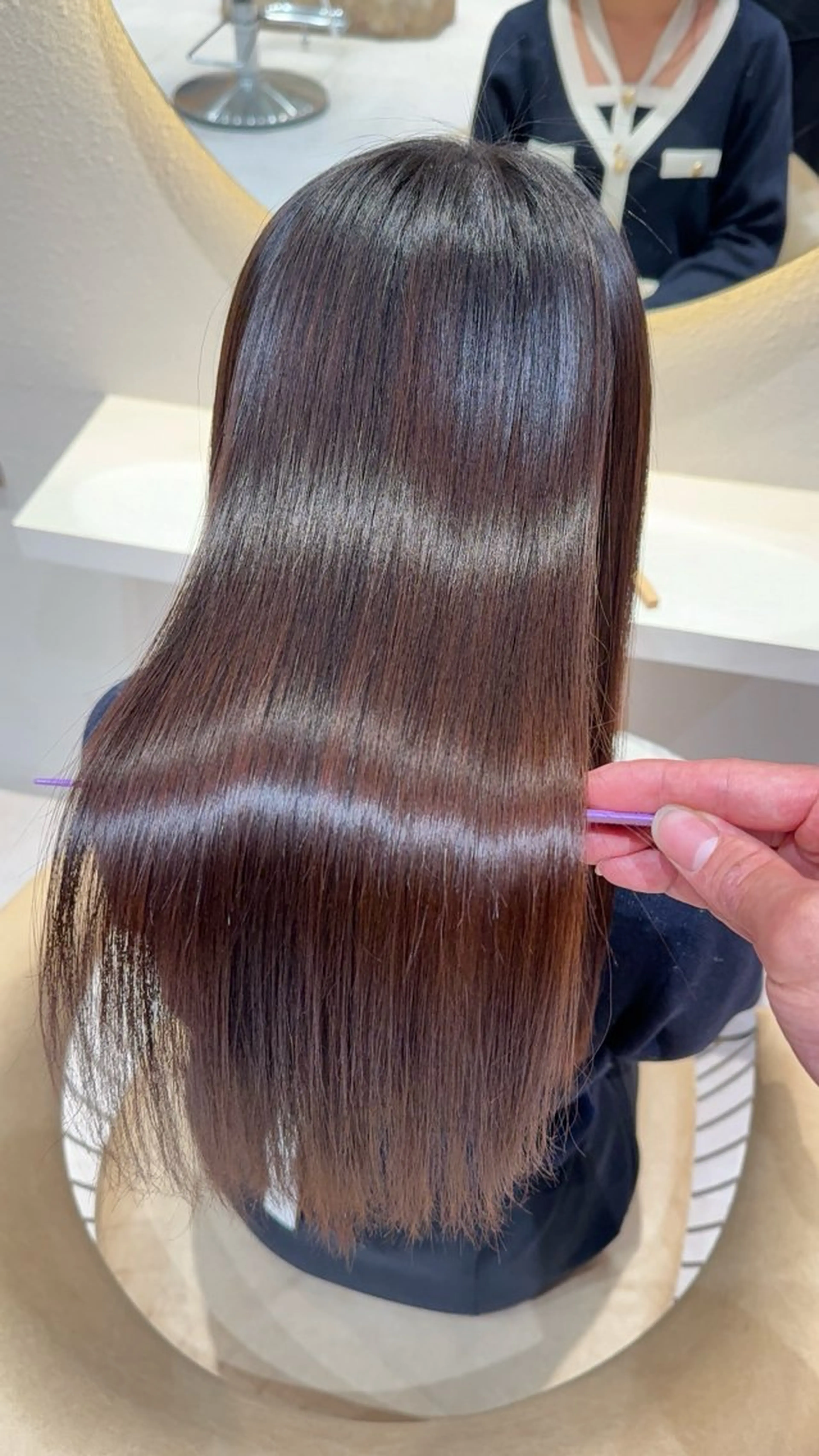 ロング カラー カット ヘアカラー 縮毛矯正 レイヤー❣️縮毛矯正 川村利幸のヘアスタイル