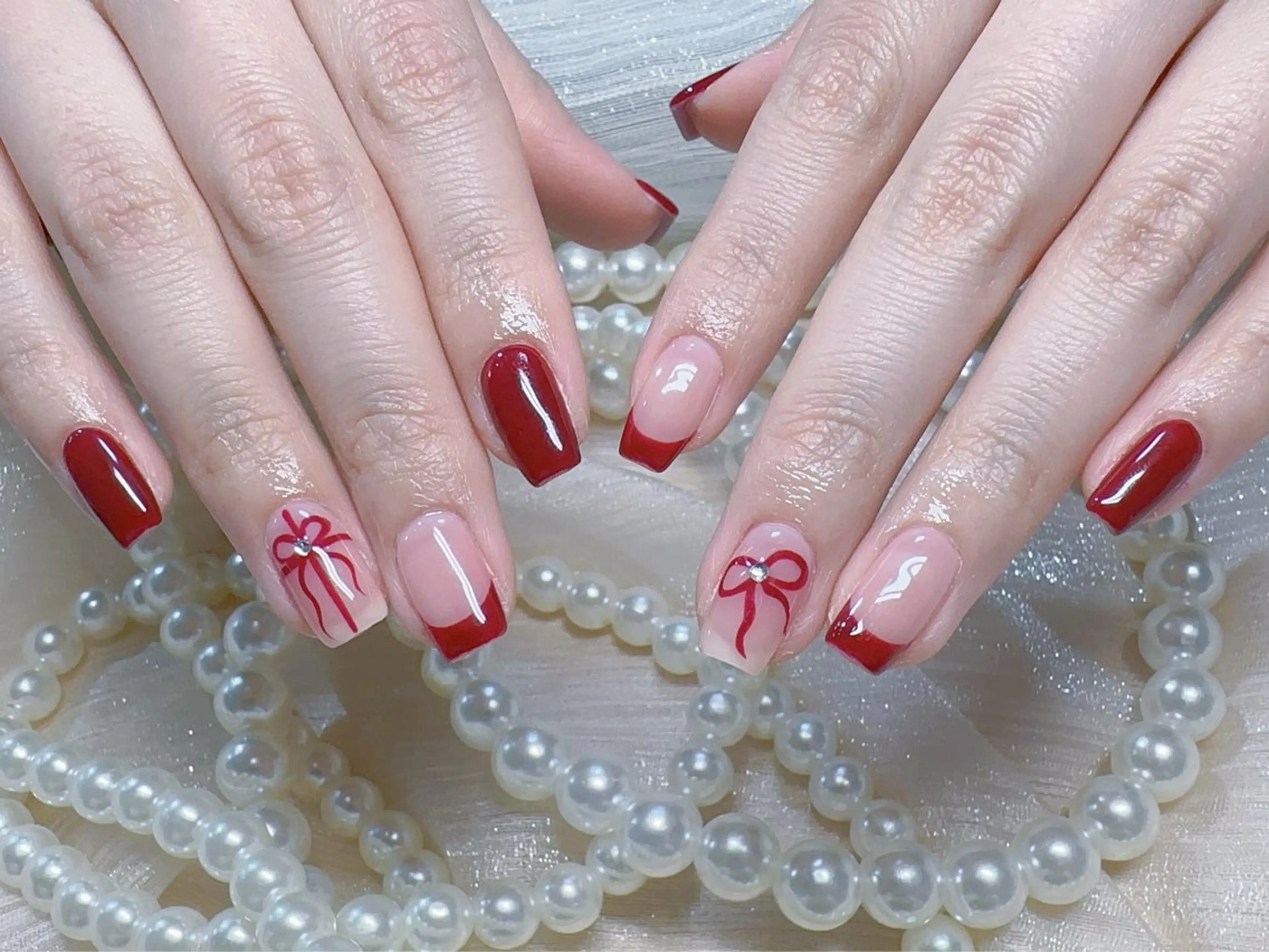 ネイル 冬ネイル クリスマス ハンドネイル MO MO🐻のネイルデザイン