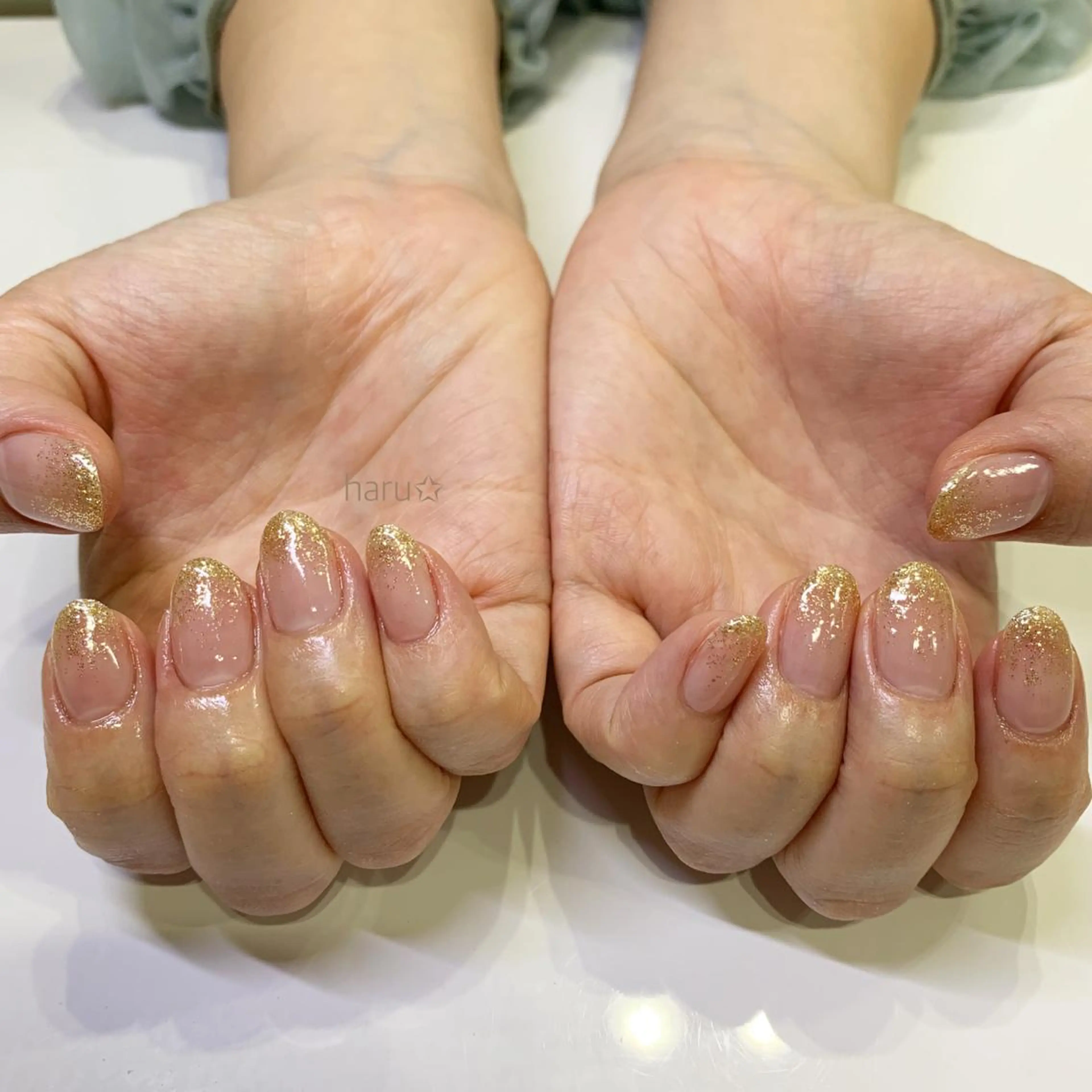 ネイル グラデーション ラメ(グリッター) ラメグラデーション うにゃねいる ✿ harunaのネイルデザイン