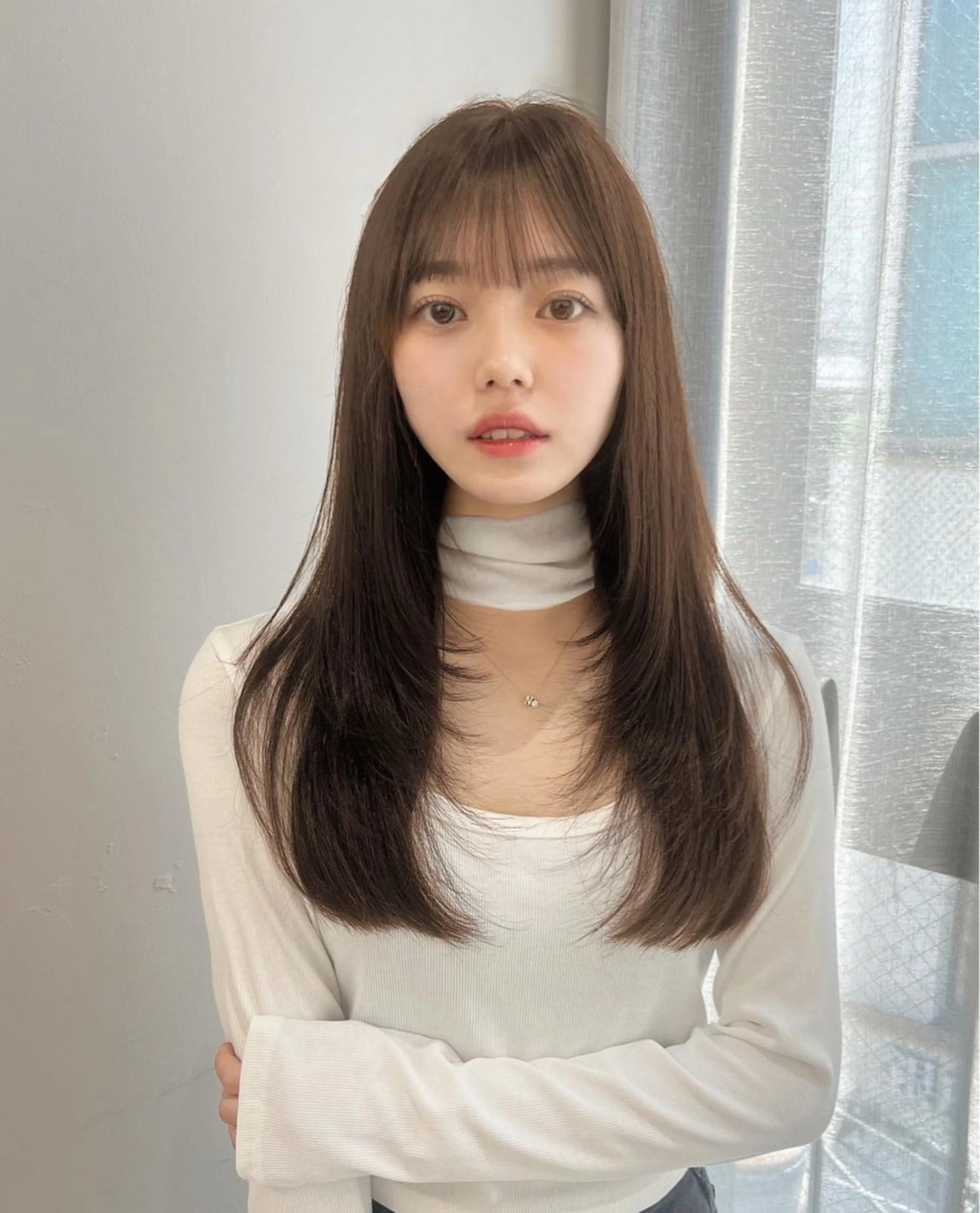 ロング カラー カット ヘアカラー トリートメント 韓国/レイヤー/ 透明感🩶ひかる🩶のヘアスタイル