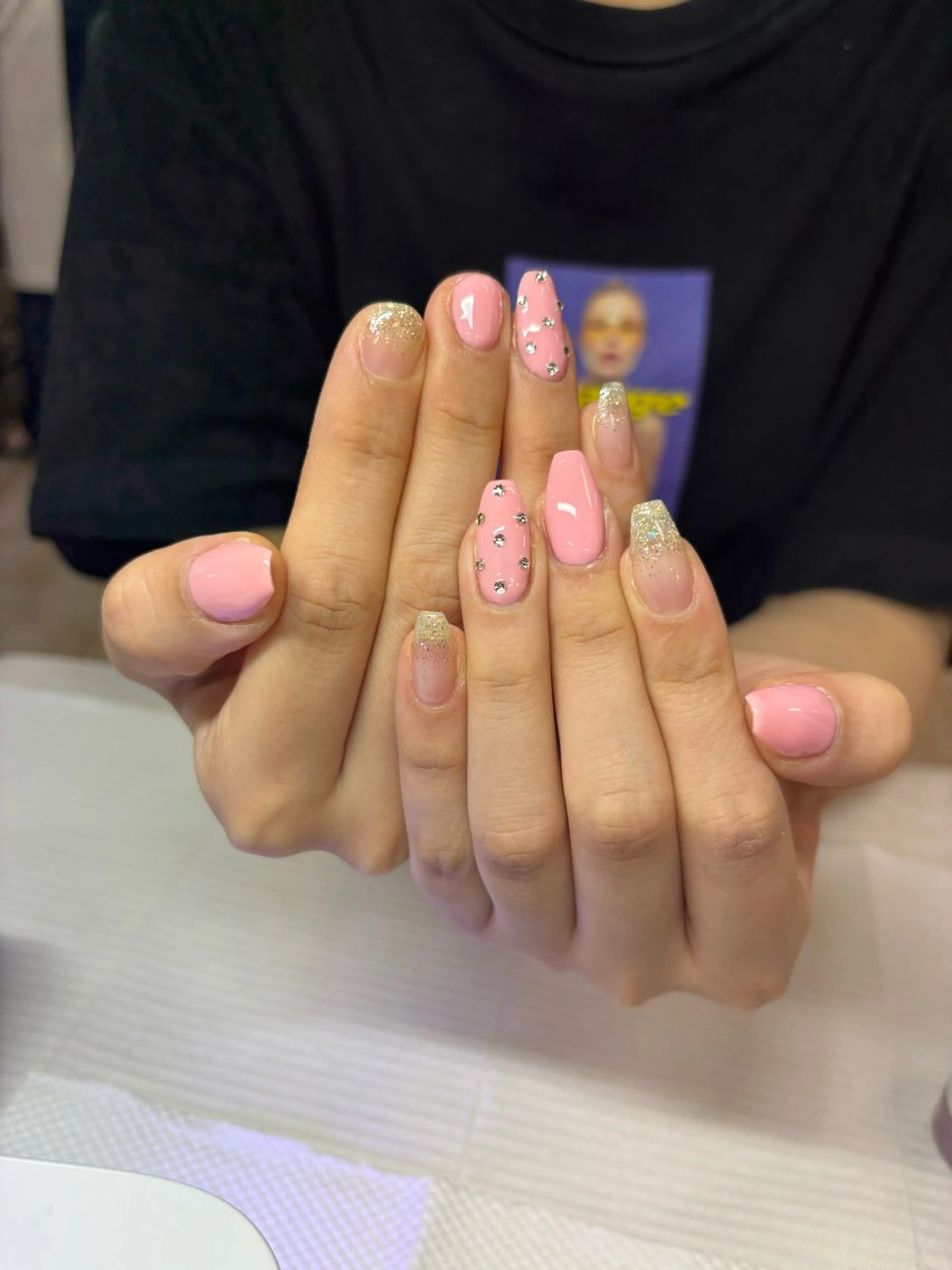 ネイル ラメ(グリッター) ラメグラデーション ストーンネイル TRU NAIL & EYE 蒲田店　【トゥルーネイル &アイ】所属・TRU りのあのネイルデザイン