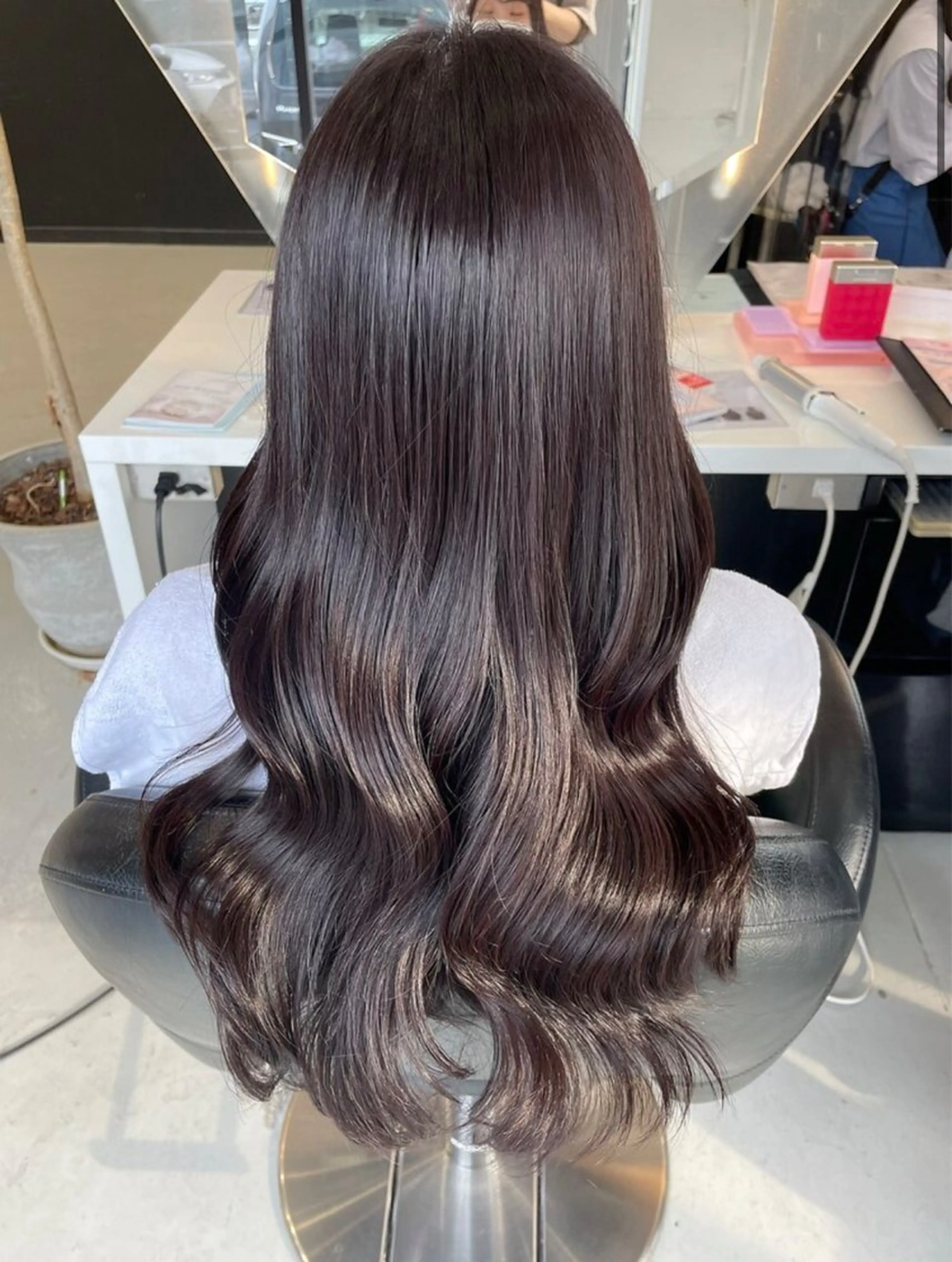 ロング 韓国風顔まわり/ベー ジュ/マツエク♡美咲のヘアスタイル