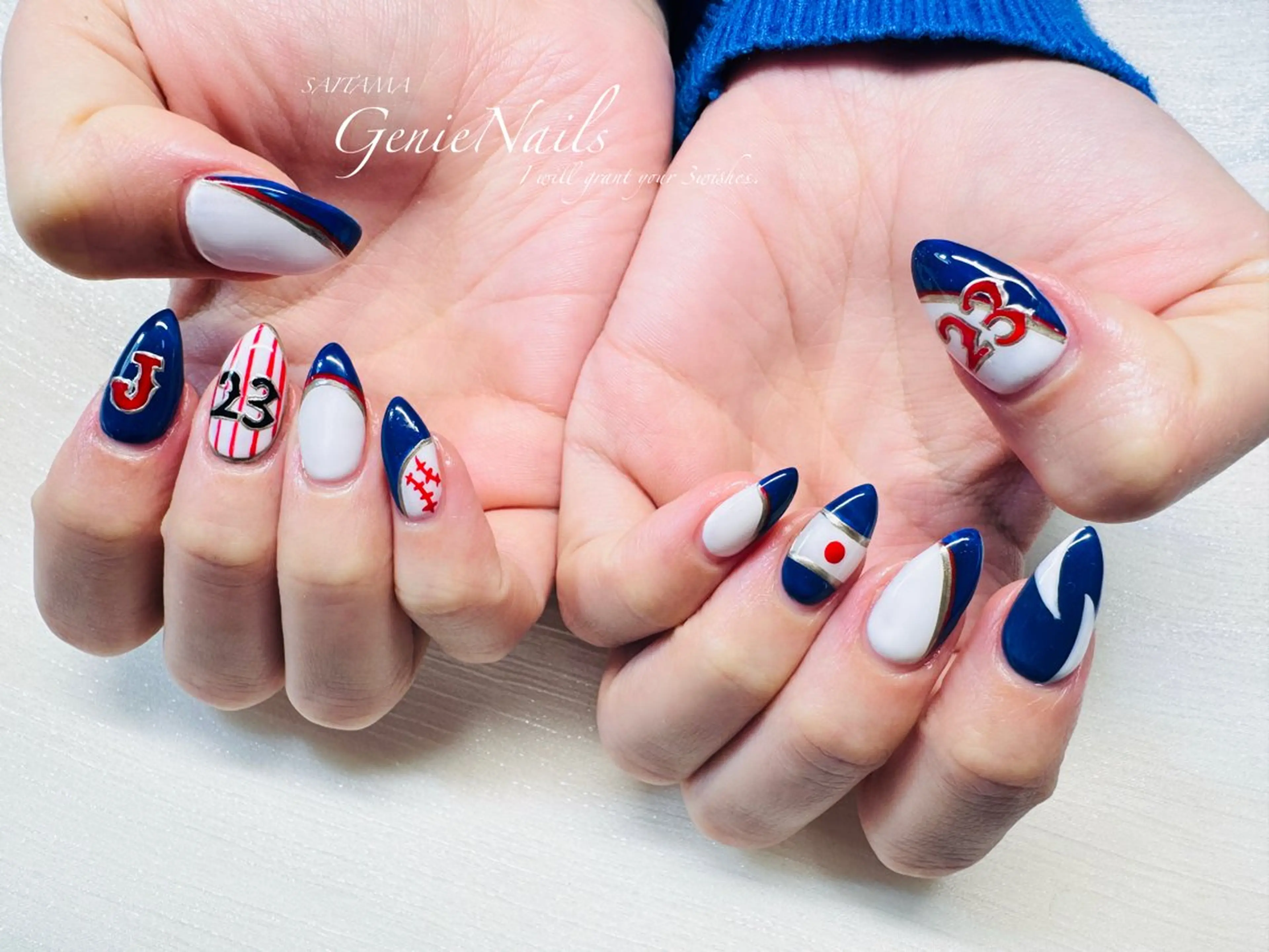 メンズ ネイル アートネイル 氷ネイル・うるうるネイル ロングネイル メンズネイル 持ち込み Genie Nailsのネイルデザイン