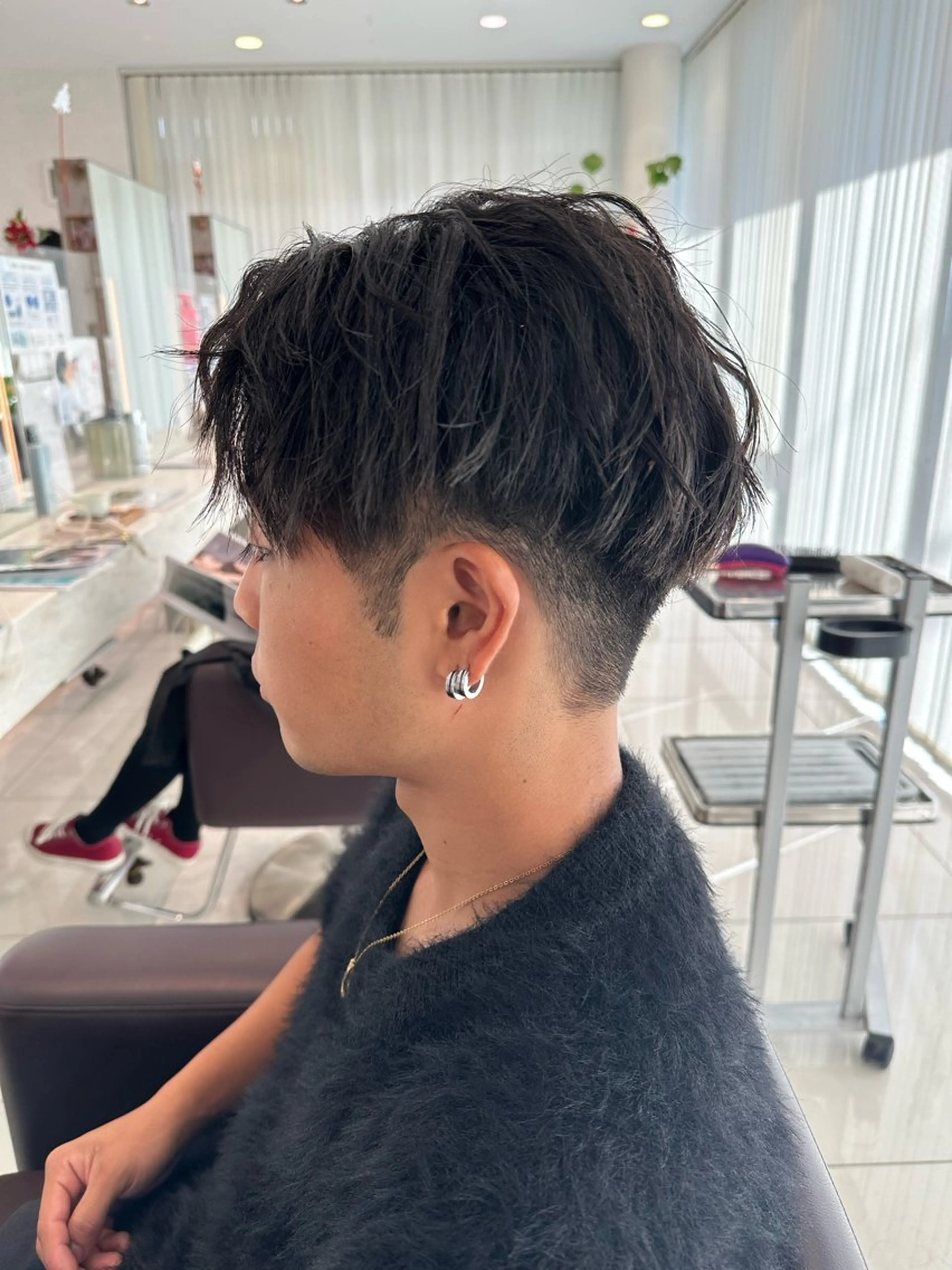 メンズ マッシュ 艶カラー/縮毛矯正/ ブリーチカラー/みなのヘアスタイル