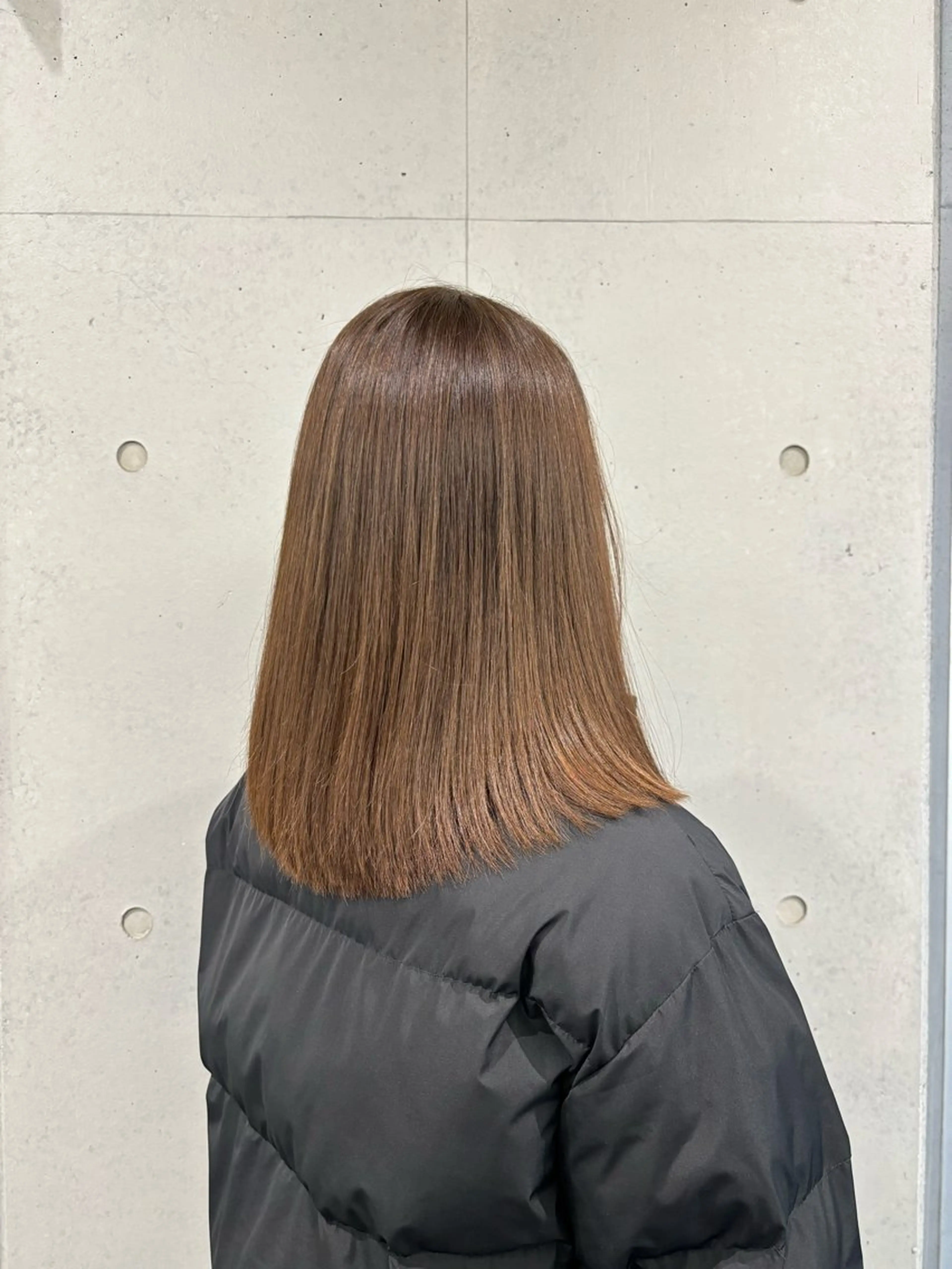 セミロング カラー ブラウンカラー オリーブブラウン カット ヘアカラー カット/暖色カラー/ rikako🌻のヘアスタイル