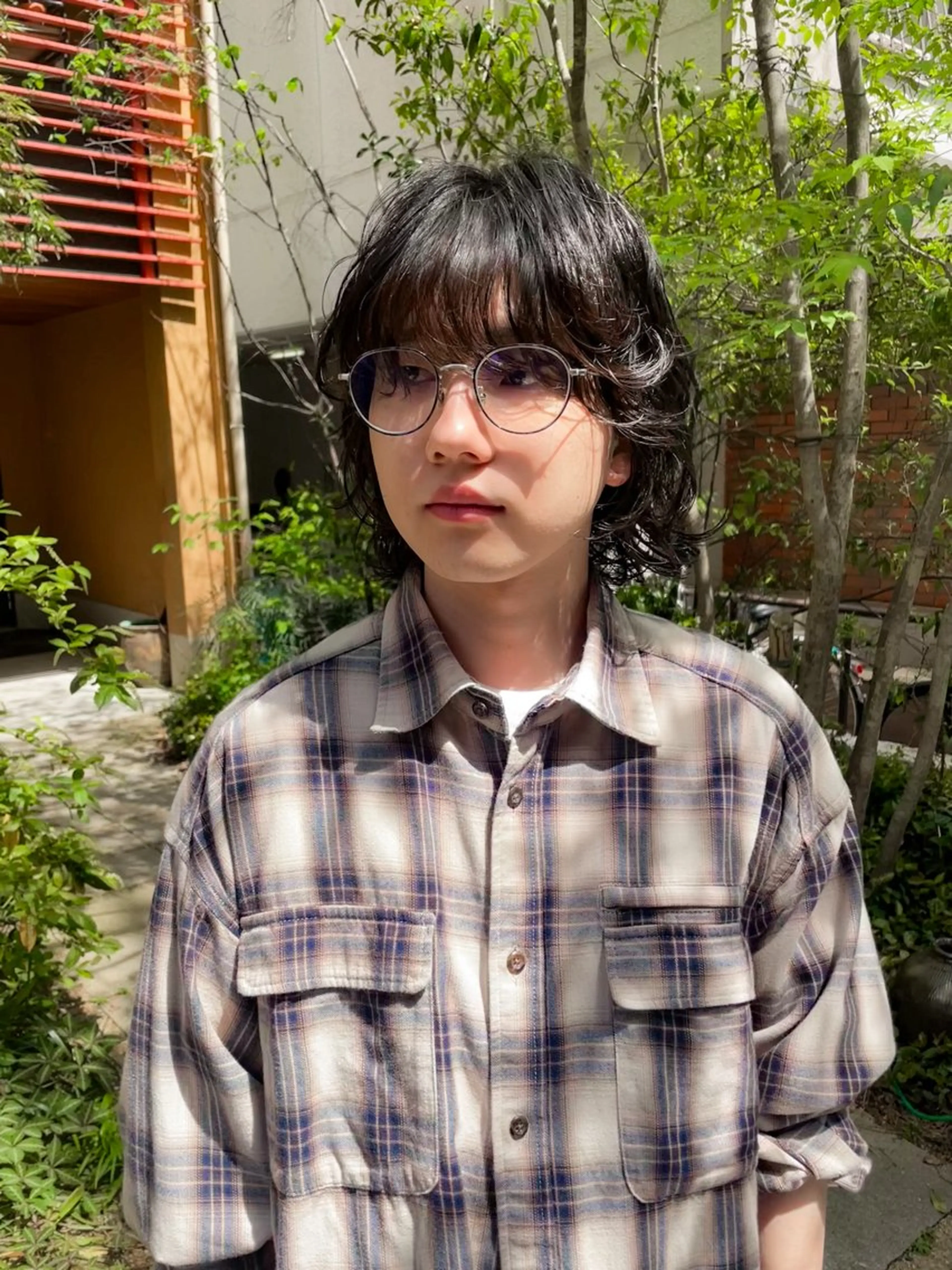 ミディアム メンズ カット パーマ 関 京磨のヘアスタイル