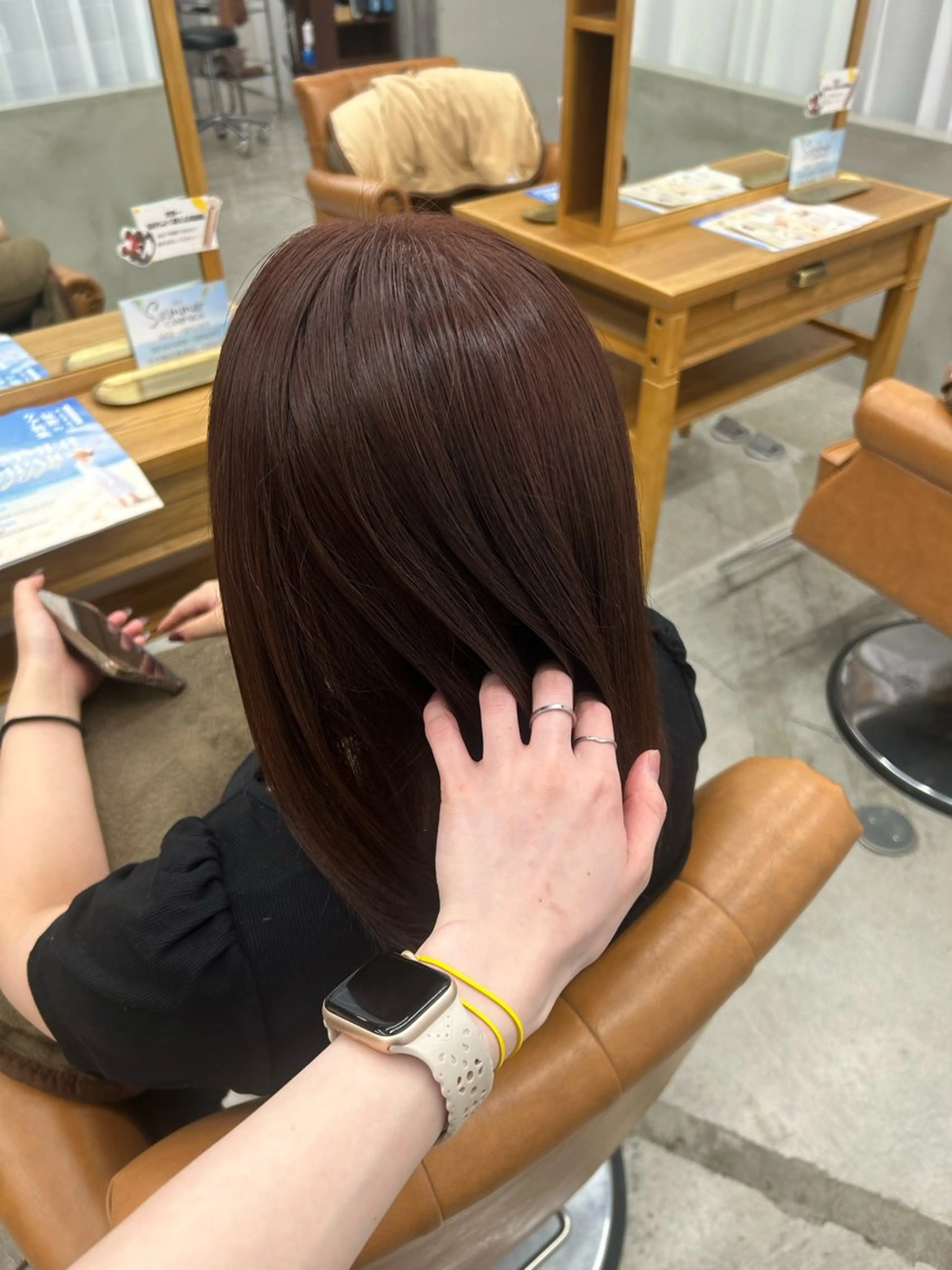 ミディアム カラー ブラウンカラー ピンクカラー ピンクブラウン トリートメント ヘアカラー トリートメント 山野愛子美容室銀座店所属・🌼髪質改善/透明感 艶髪タケドミのヘアスタイル