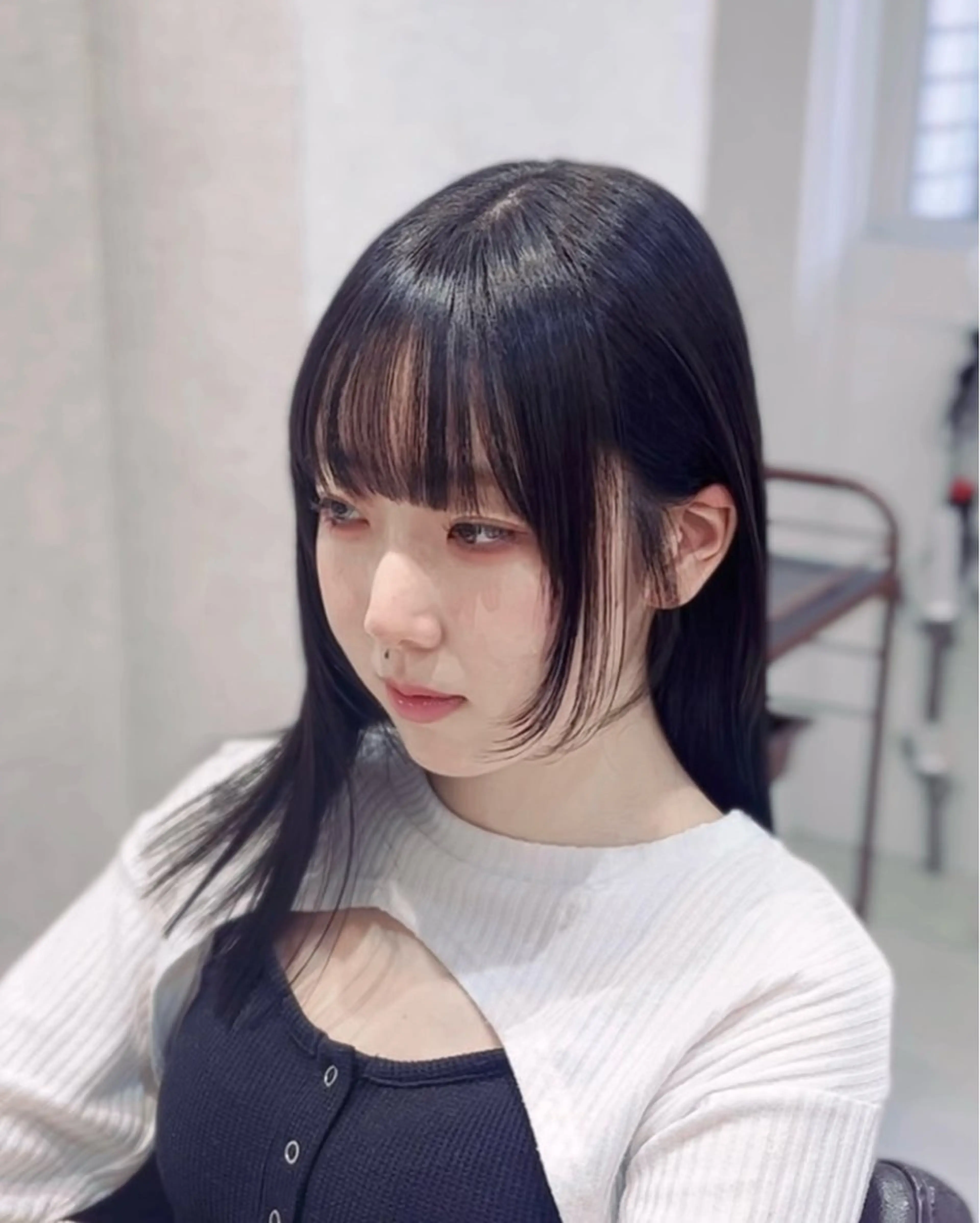 ミディアム カラー パーマ suzuka/透明感 カラー 美髪縮毛矯正のヘアスタイル