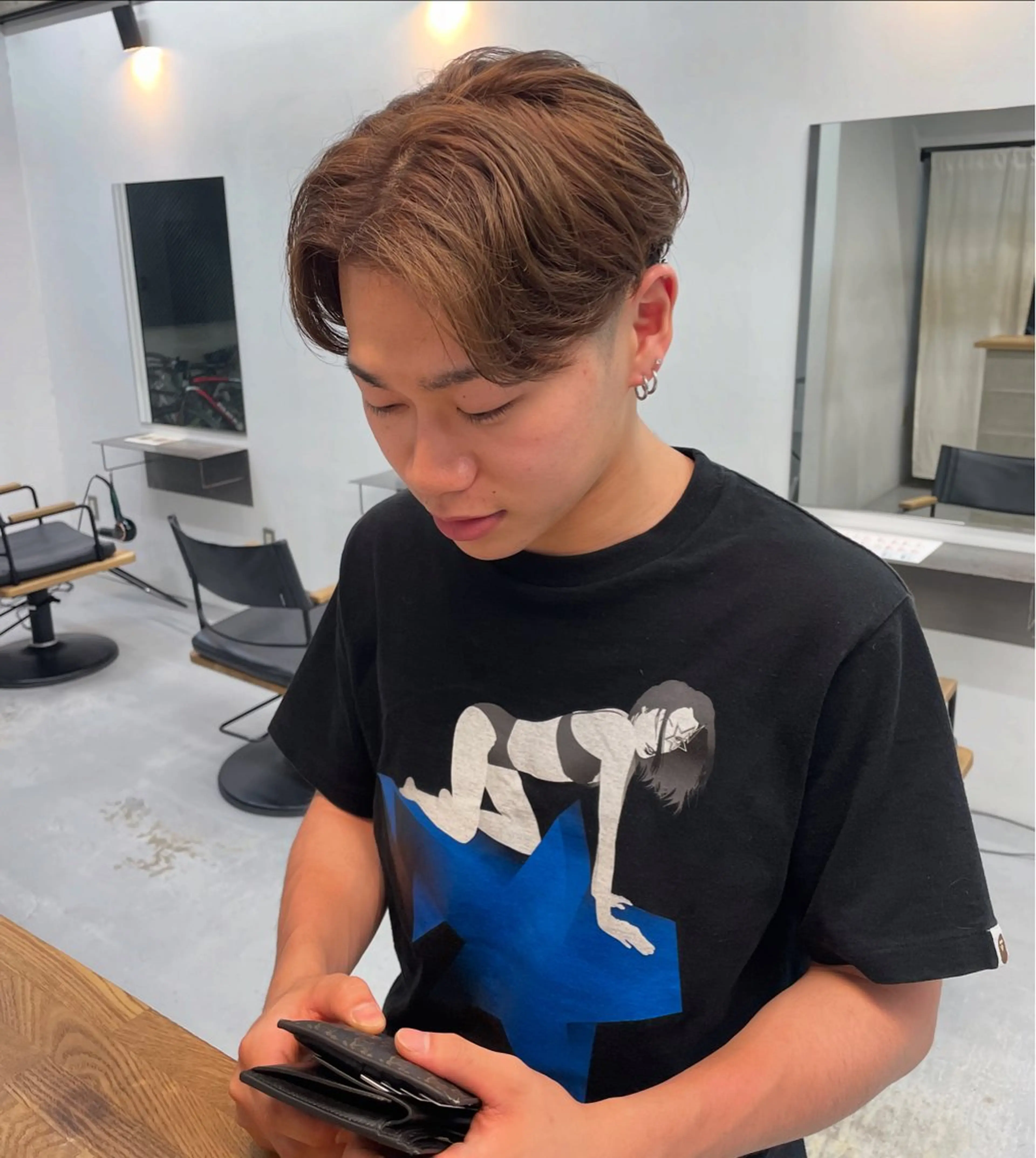 ショート カラー メンズ ブラウンカラー ヘアカラー カットモデル/ ハイトーン/ゆうあのヘアスタイル