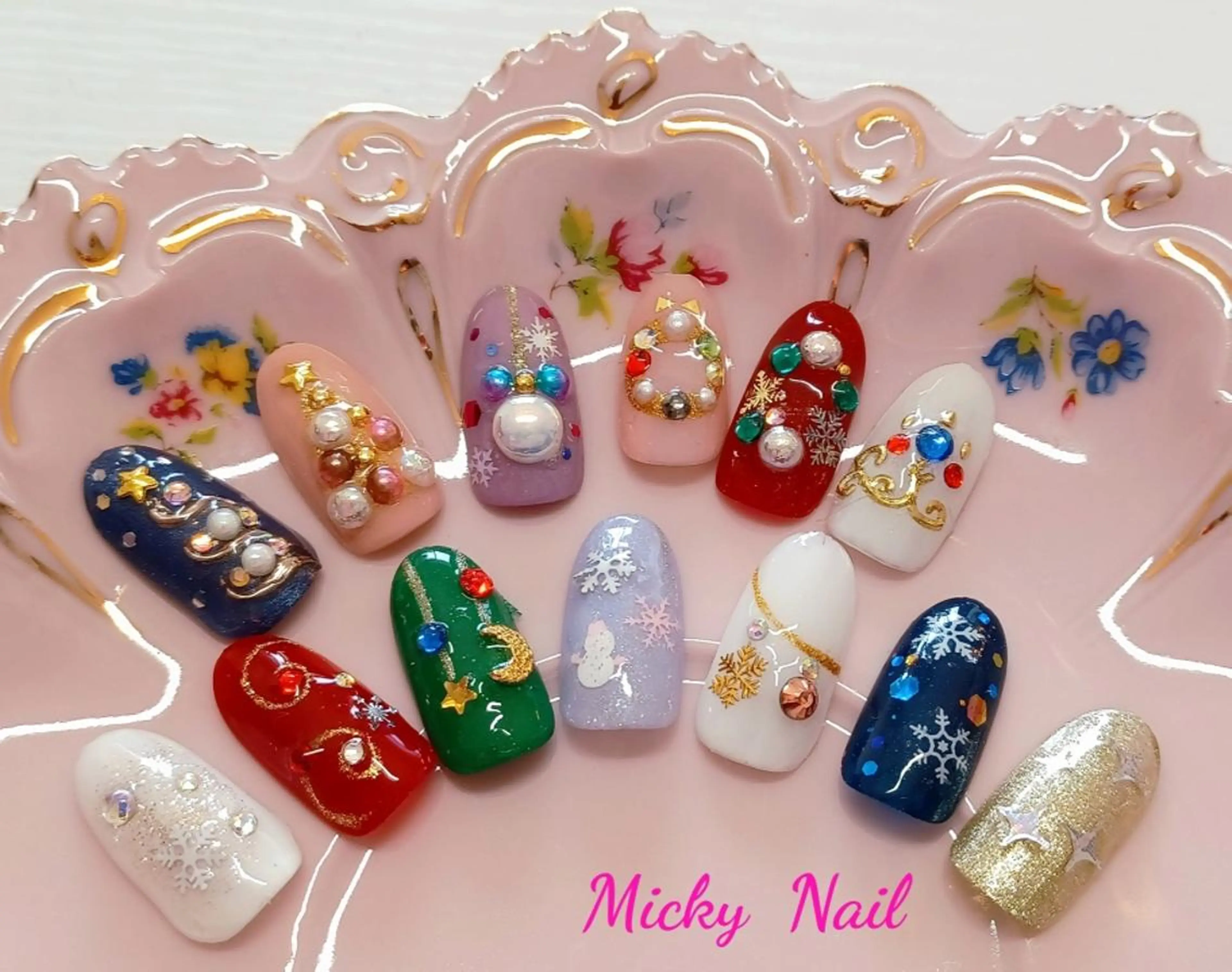 ネイル 冬ネイル クリスマス Micky nail chikushinoのネイルデザイン