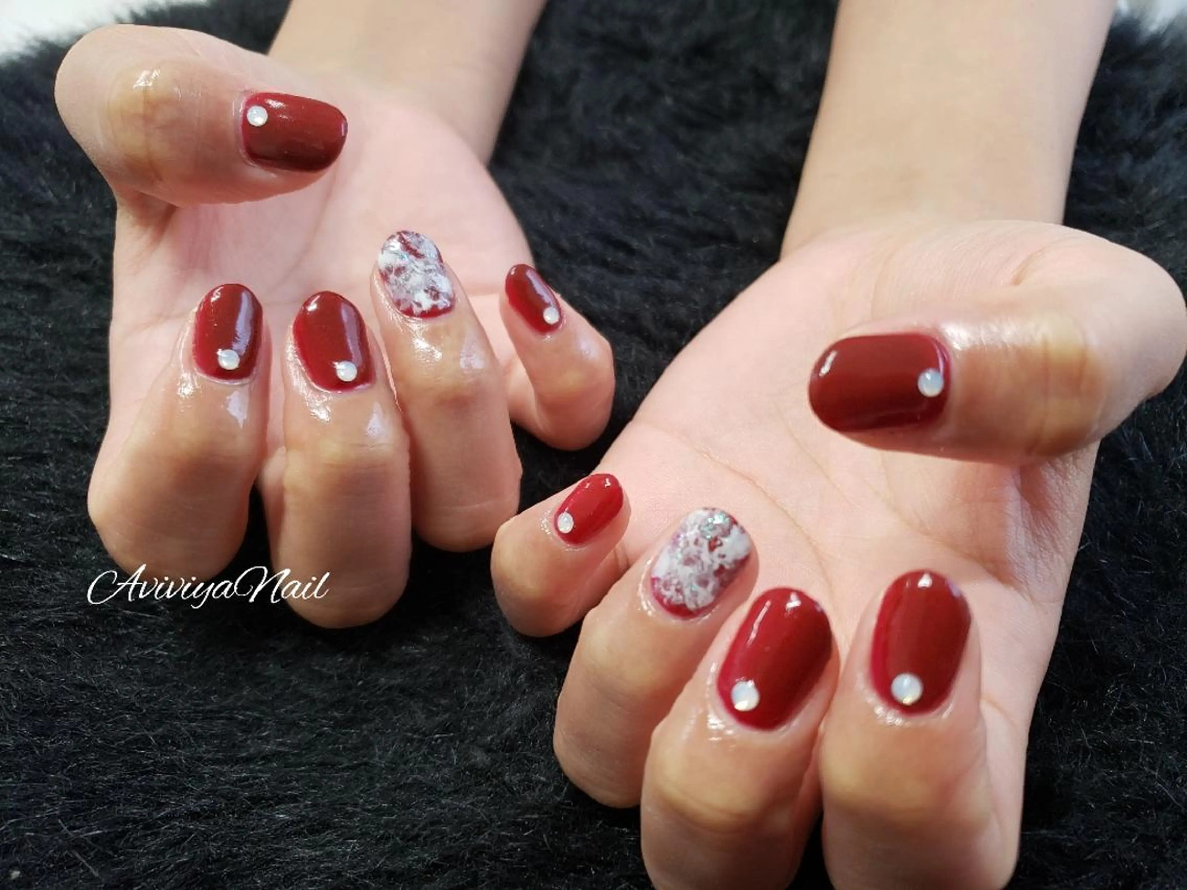 ネイル ボルドー レース AviviyaNail所属・kubo ayaのネイルデザイン