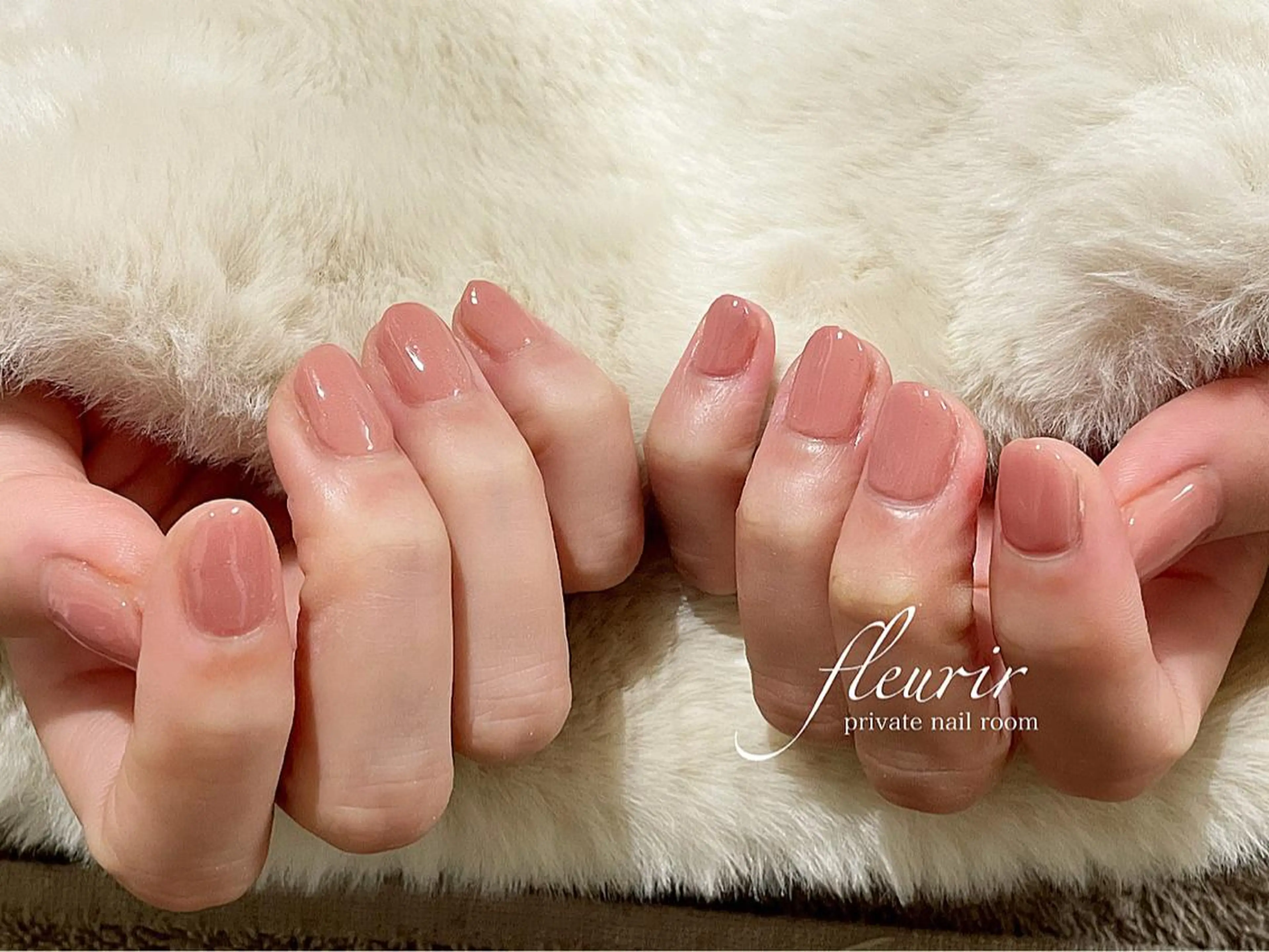 ネイル オフィスネイル ワンカラーネイル ピンク ピンクベージュ フルリール 【プライベートサロンのネイルデザイン