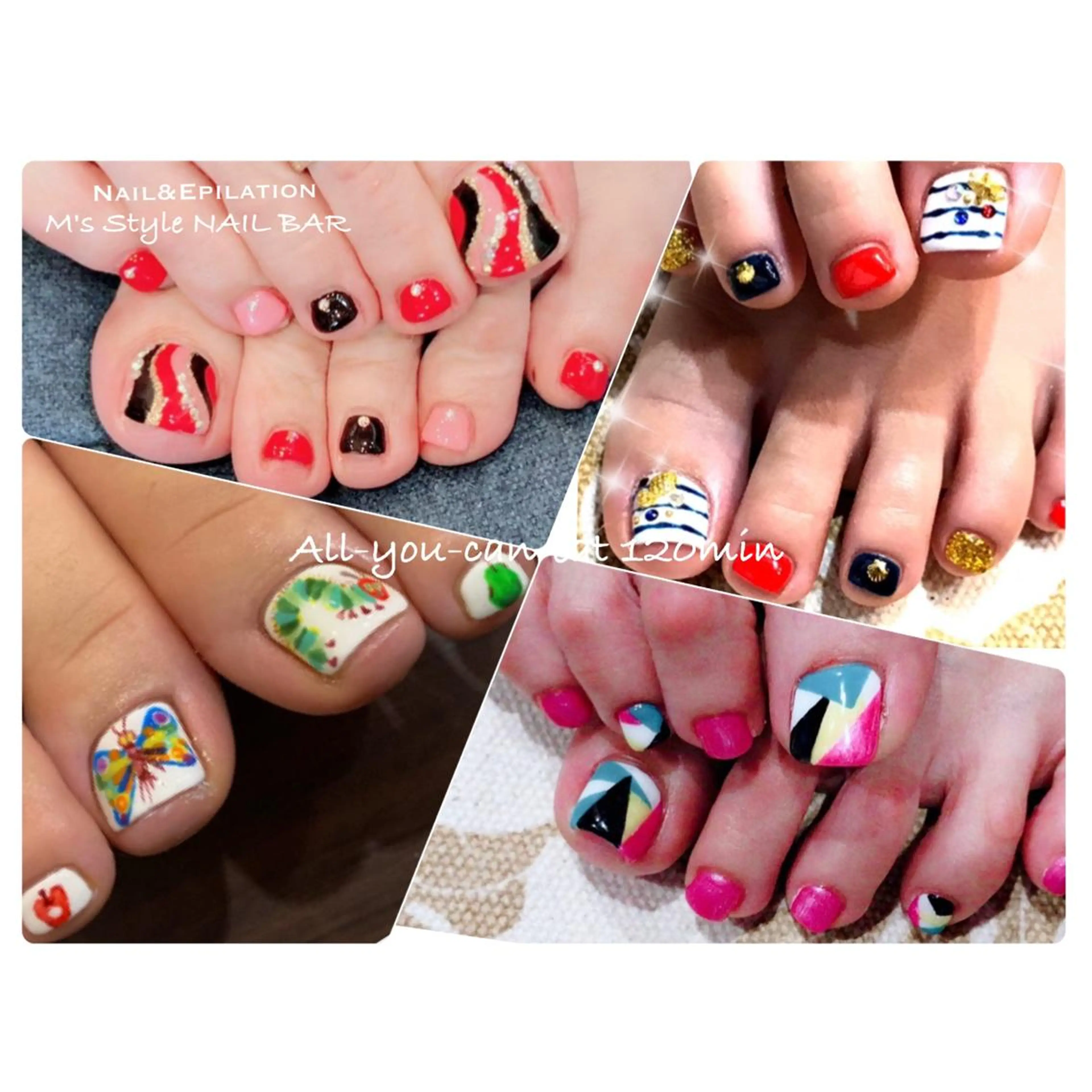 【ミニモ限定】自店オフ無料◆フットバス付き◆パラジェル可◆画像持ち込みOK◆フットジェル 120分付け放題コースの写真