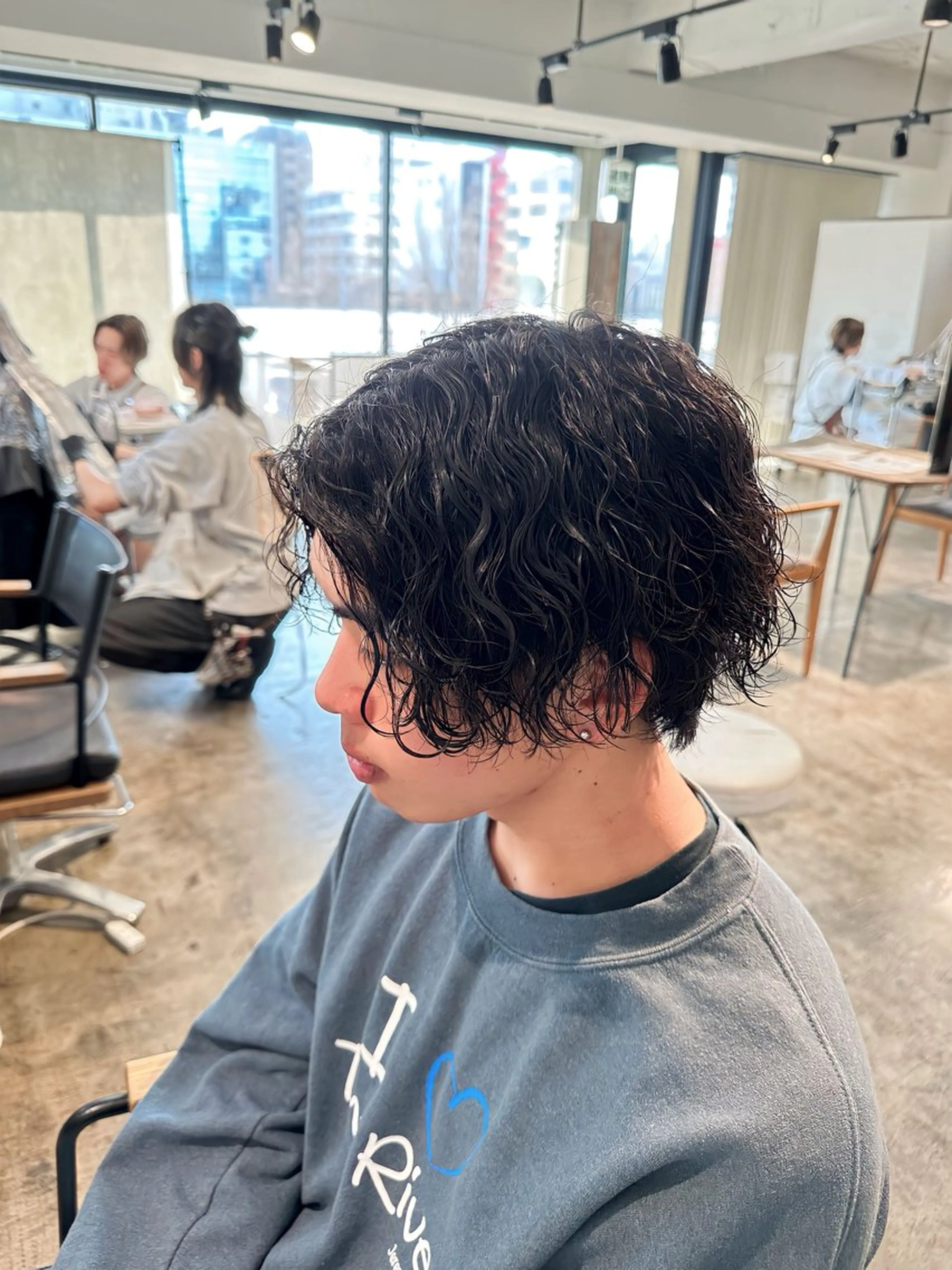 メンズ センターパート メンズパーマ 波巻きパーマ 骨格補正施術/メンズ 専門美容師/YUYAのヘアスタイル