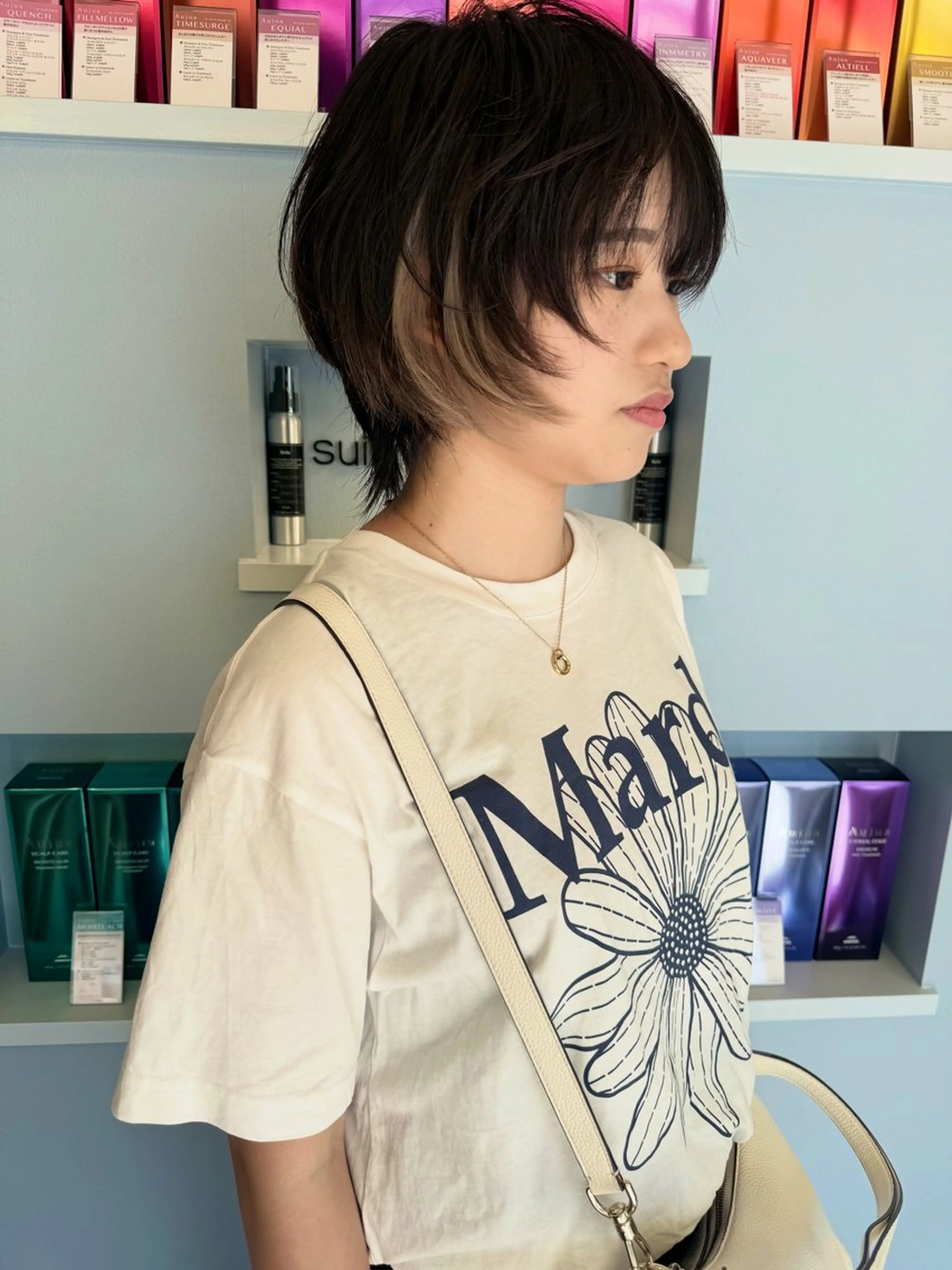 ショート ショートボブ ボブレイヤー ボブ 髪質改善 韓国風ヘア ヘアカラー suii..hair designのヘアスタイル