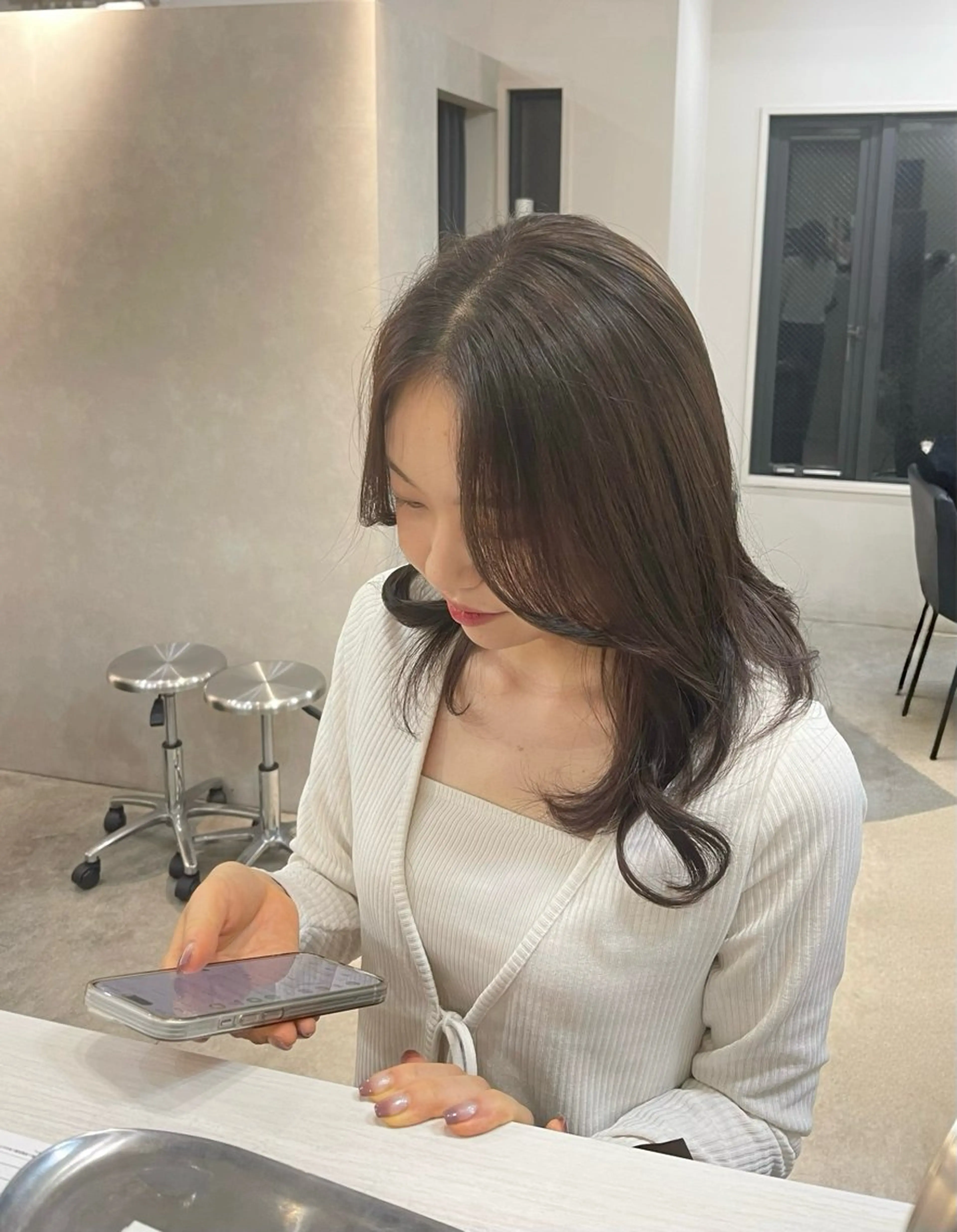 ミディアム カラー 堀江/韓国風🇰🇷 /艶髪/NENE🫧のヘアスタイル