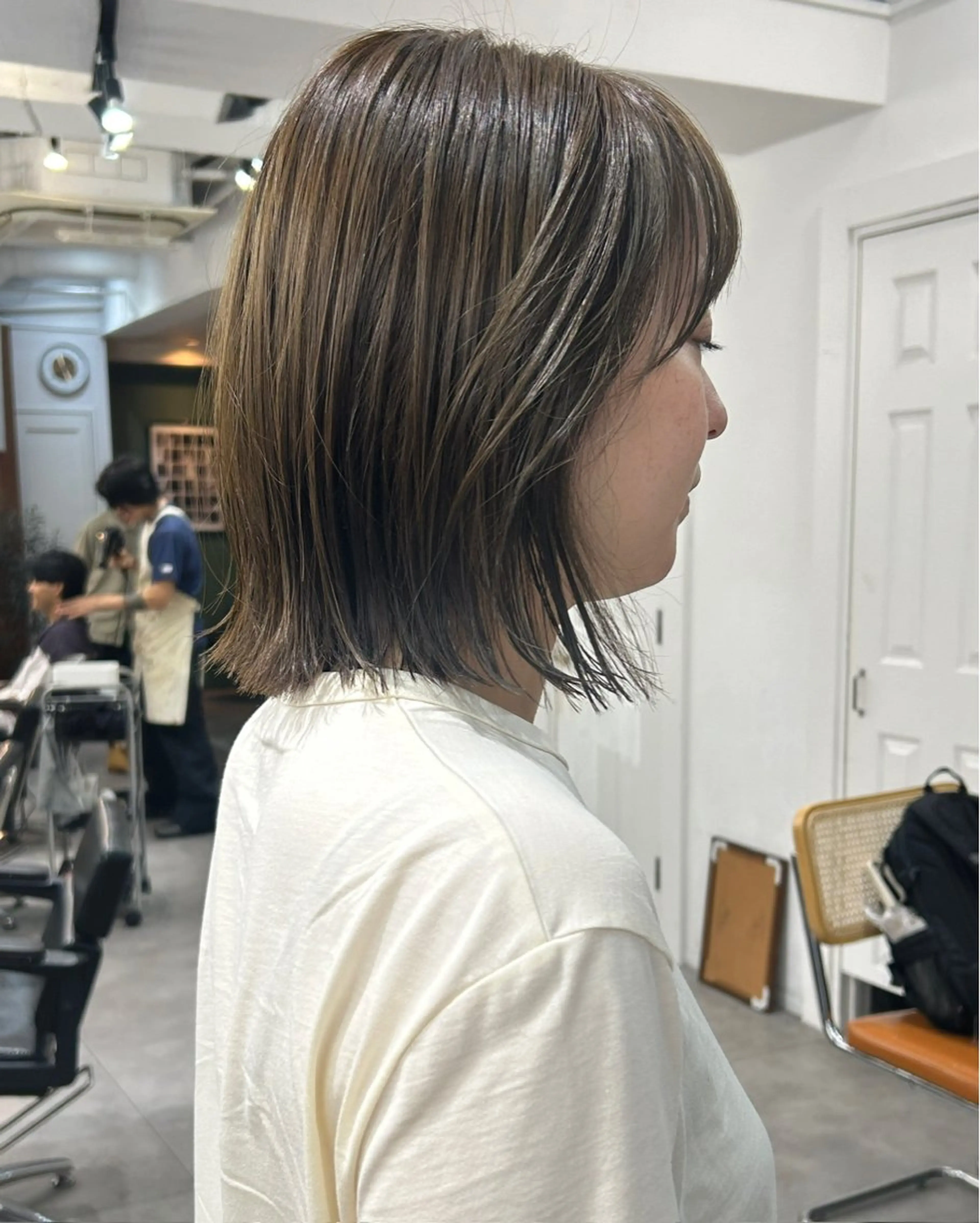 ミディアム カラー カット ヘアカラー トリートメント レイヤーボブ/ 艶カラー/サナ🌼のヘアスタイル