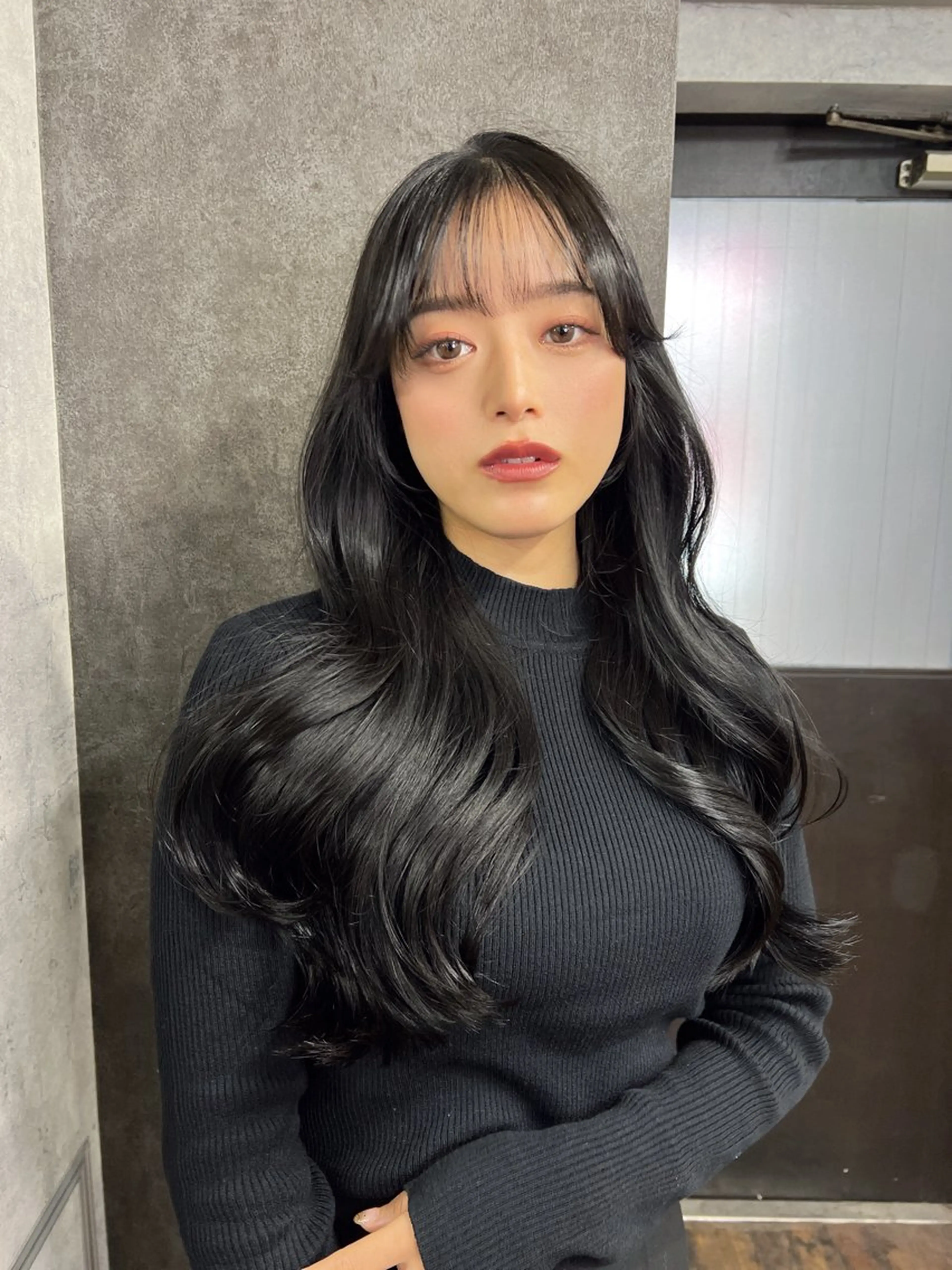 ロング カラー ヘアアレンジ レイヤー／顔周り 韓国ヘア森田和貴のヘアスタイル