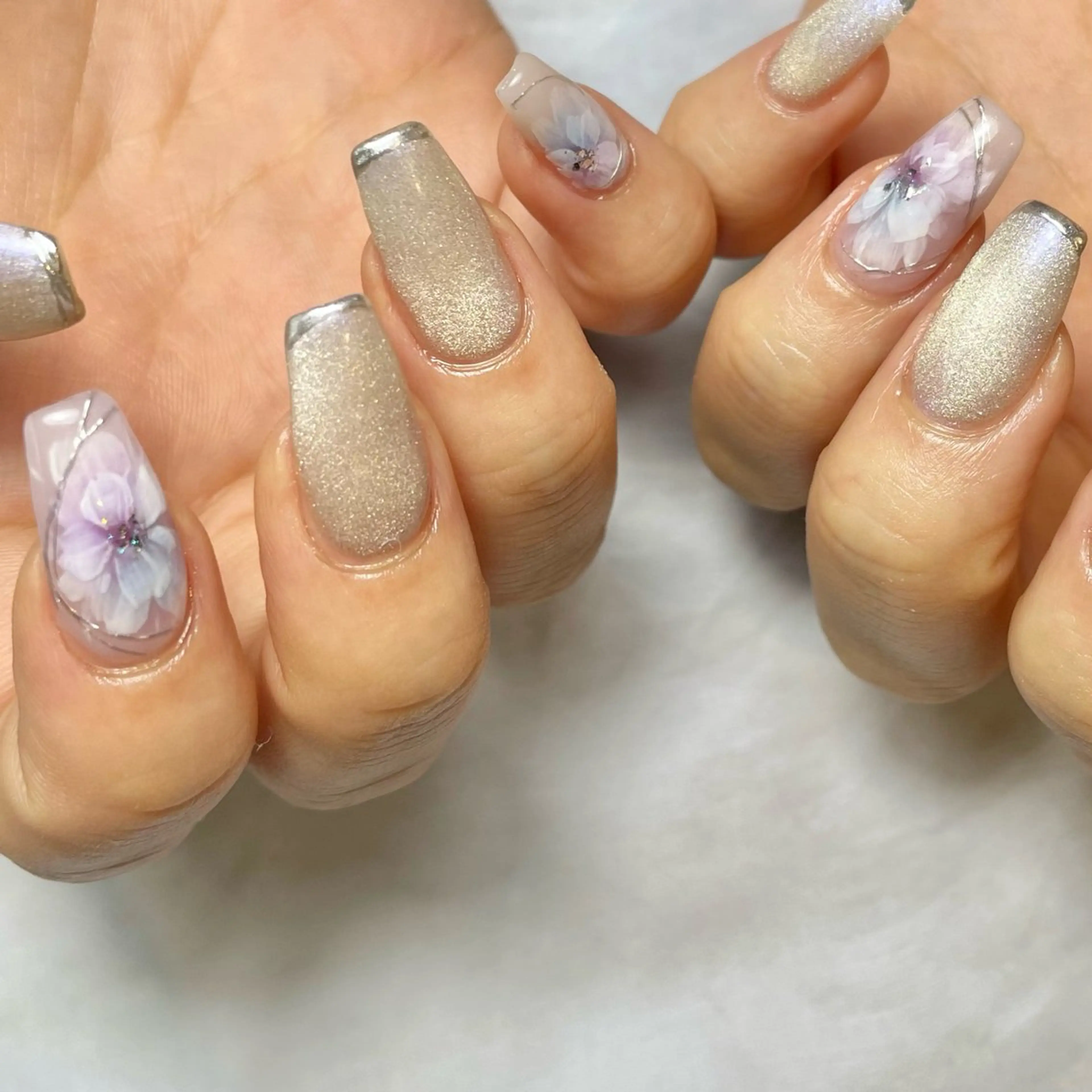 ネイル フラワーネイル ハンドネイル Reflection marikoのネイルデザイン