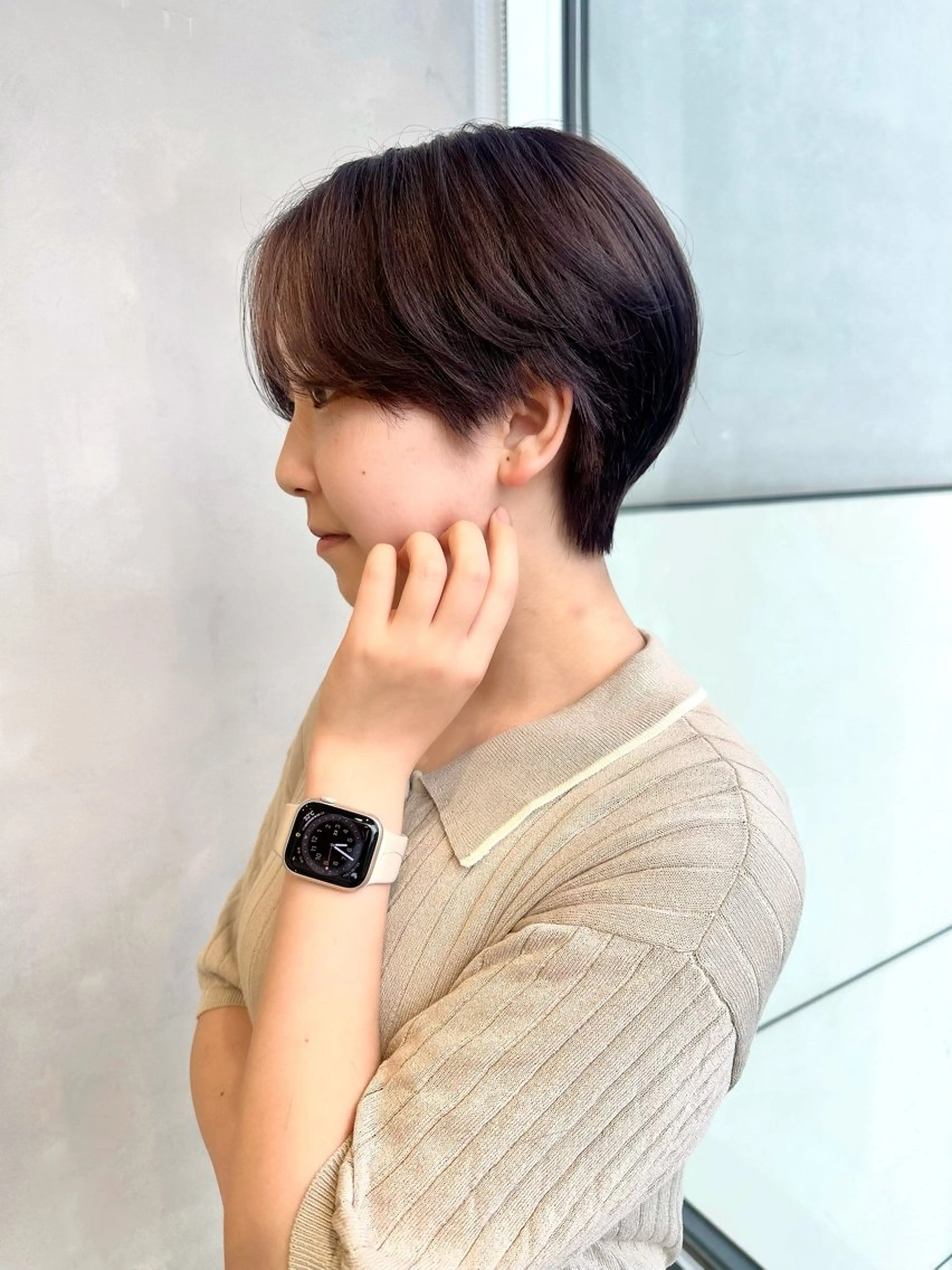 ショート カラー ハンサムショート 透明感カラー グレージュ ショートヘア カット ヘアカラー トリートメント ハイトーン/ショート /akane🐰♥️のヘアスタイル