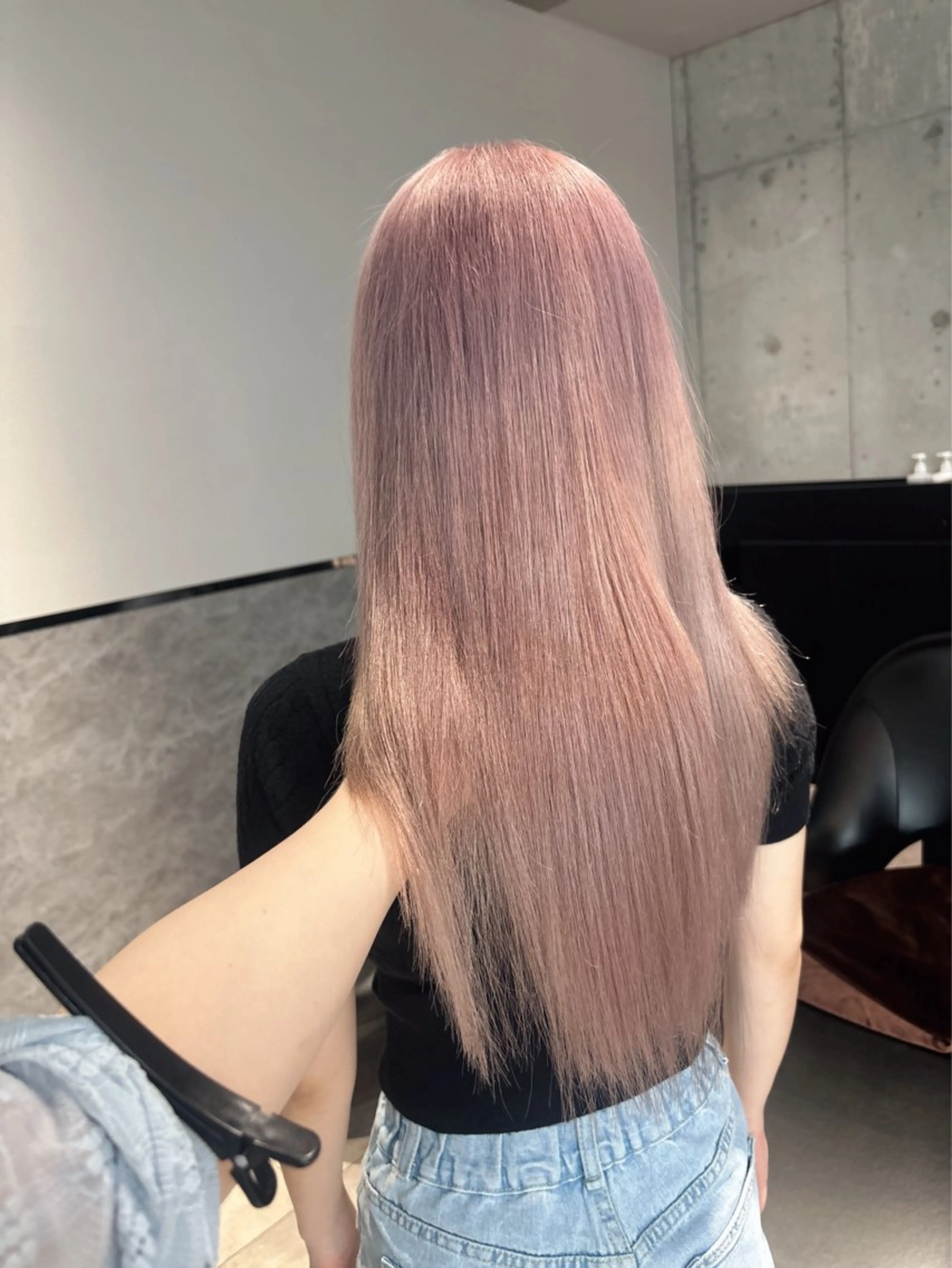 ミディアム カラー ブリーチ ボブ 韓国風ヘア レイヤーカット トリートメント ヘアカラー rina／ベージュ ワンホン/韓国ヘアのヘアスタイル