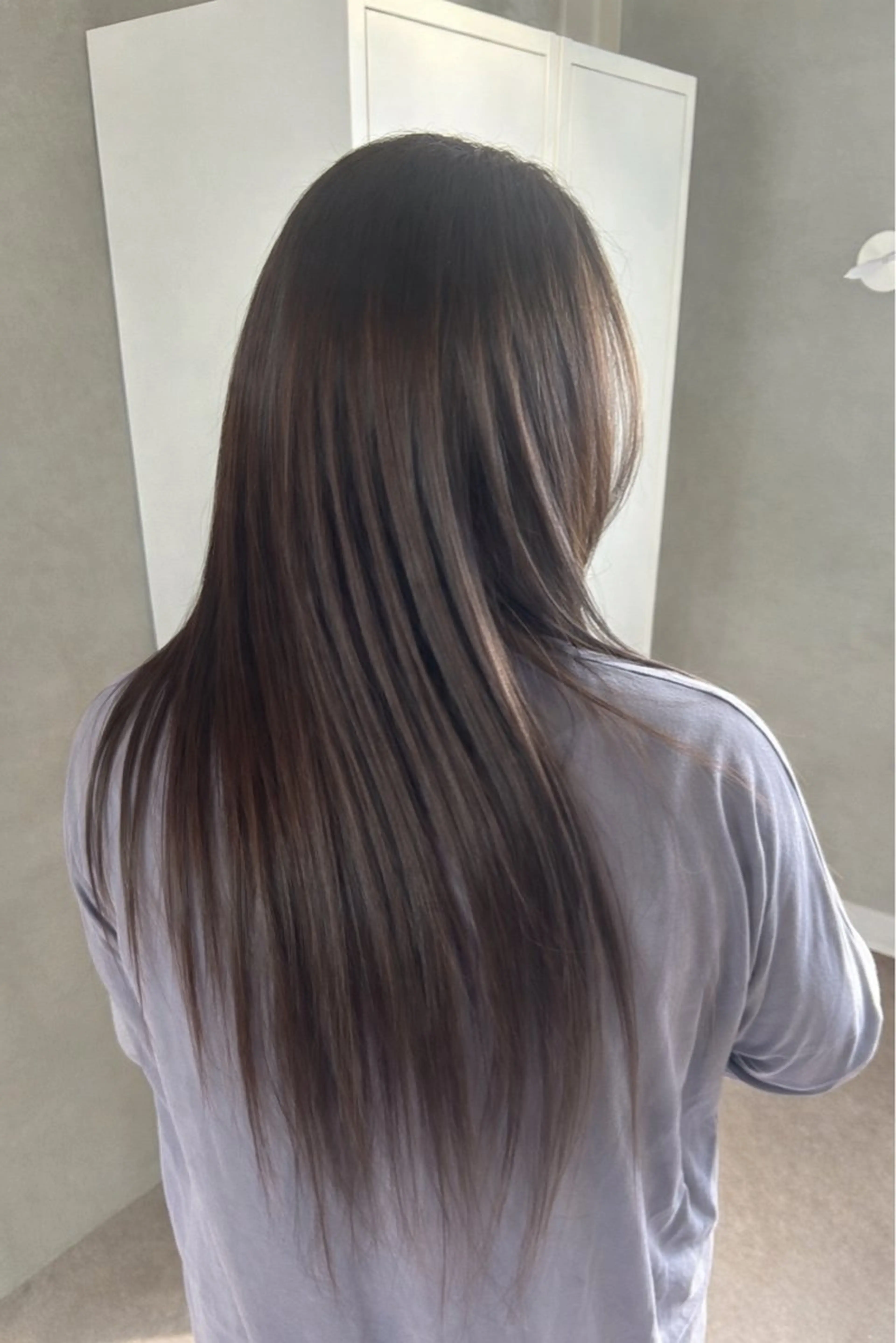 ロング カラー 髪質改善 トリートメント 縮毛矯正 トリートメント Something MOMOKAのヘアスタイル