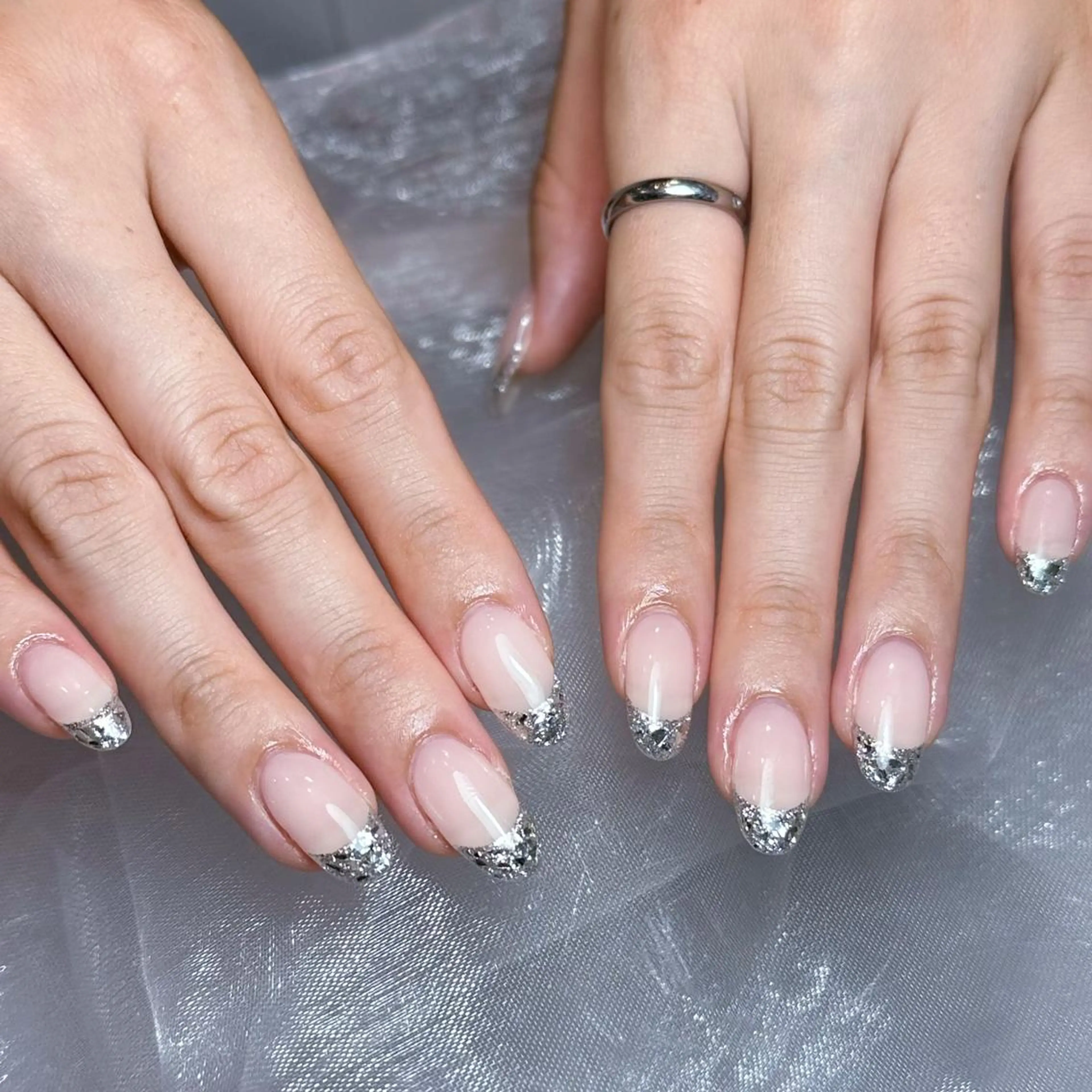 ネイル アートネイル オーロラネイル ガーリー キラキラネイル 韓国ネイル ハンドネイル DIANMOND NAIL🌸のネイルデザイン